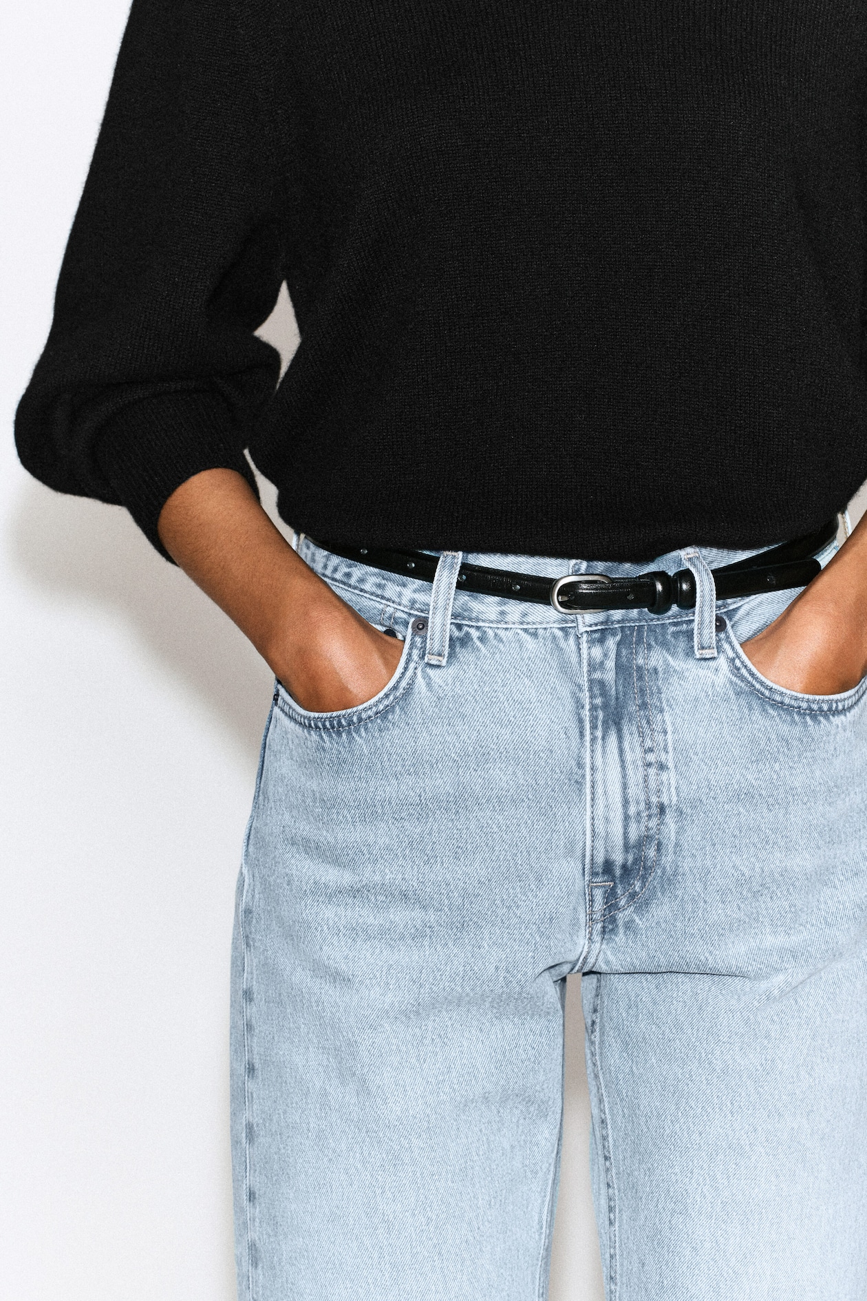 CHORD STRAIGHT-LEG JEANS — LIGHT BLUE