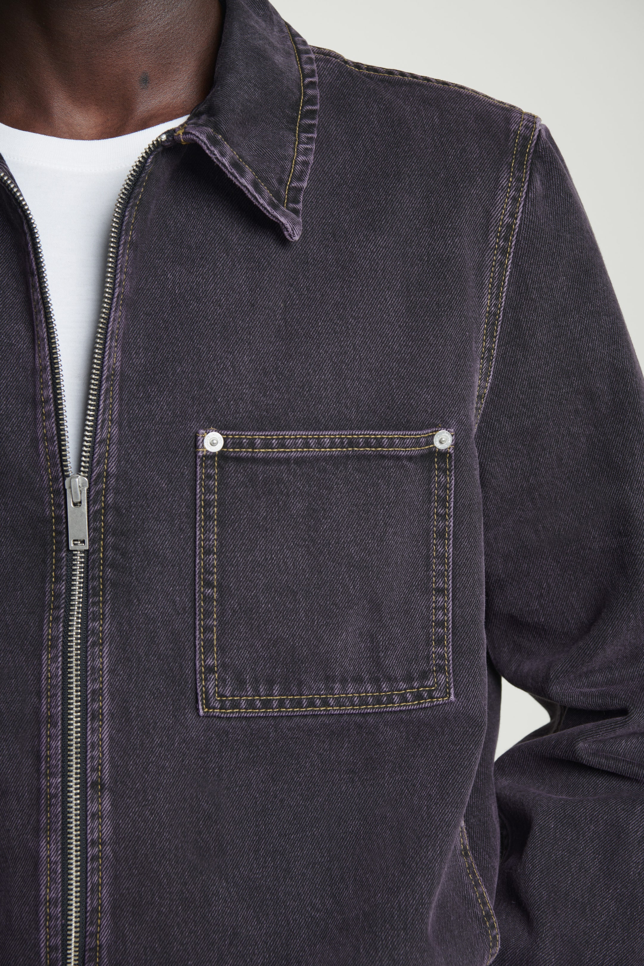 BOXY DENIM ZIP-UP JACKET
