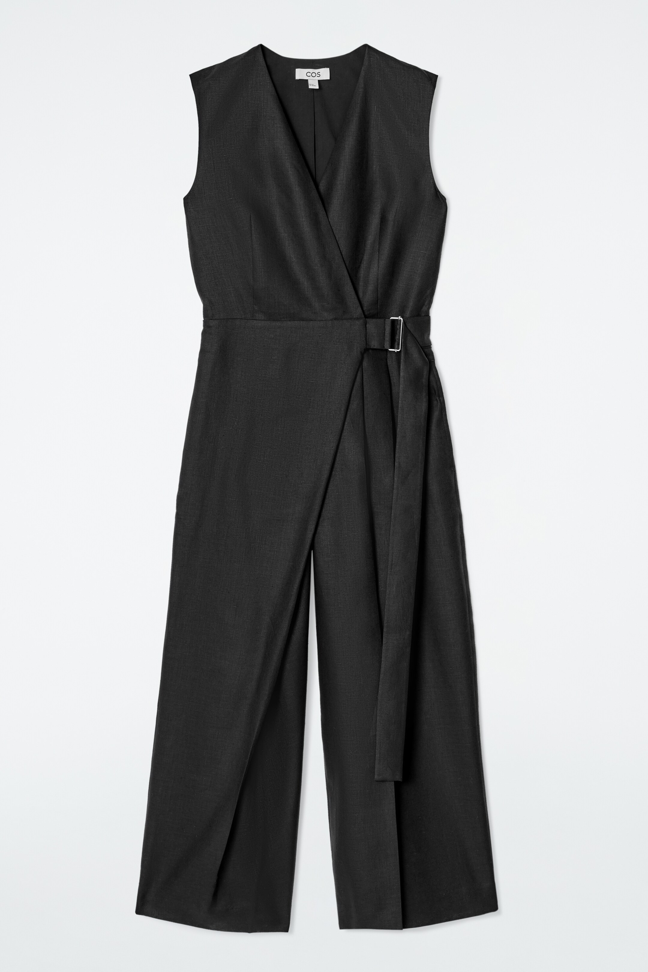 Ingrandisci l'immagine: WRAP-FRONT LINEN JUMPSUIT - BLACK - DONNA | H&M CH 5