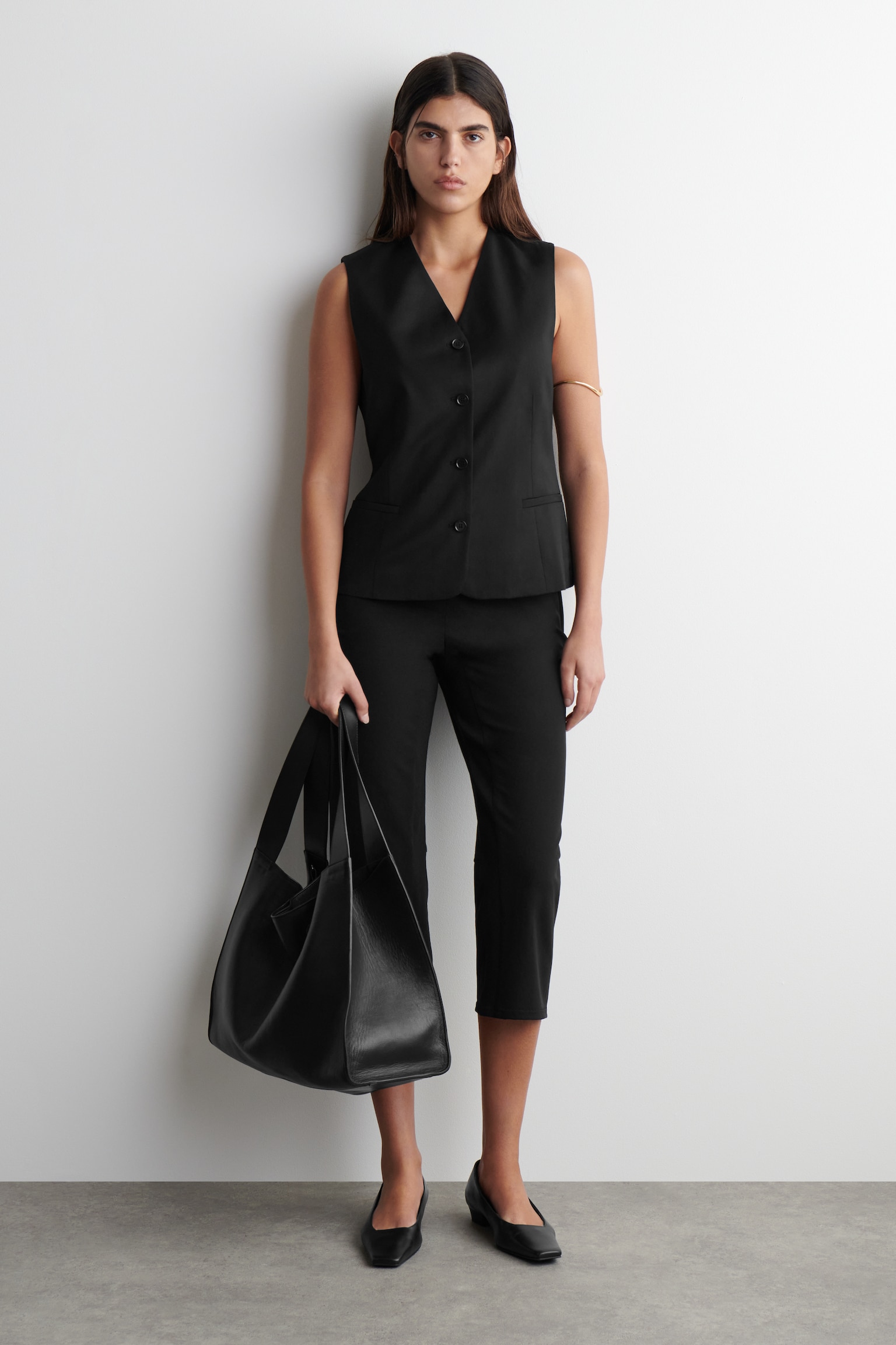 TAILORED WOOL WAISTCOAT - BLACK - 3