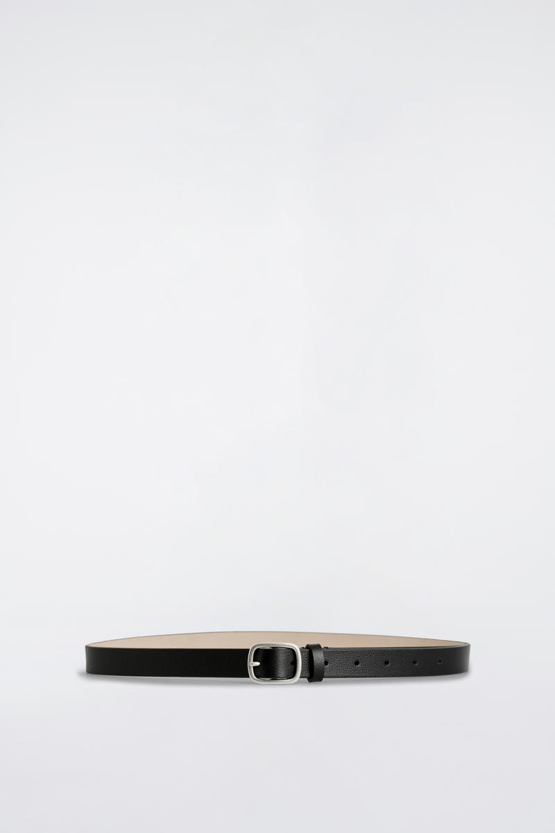 Cos Grained-leather Belt In Black