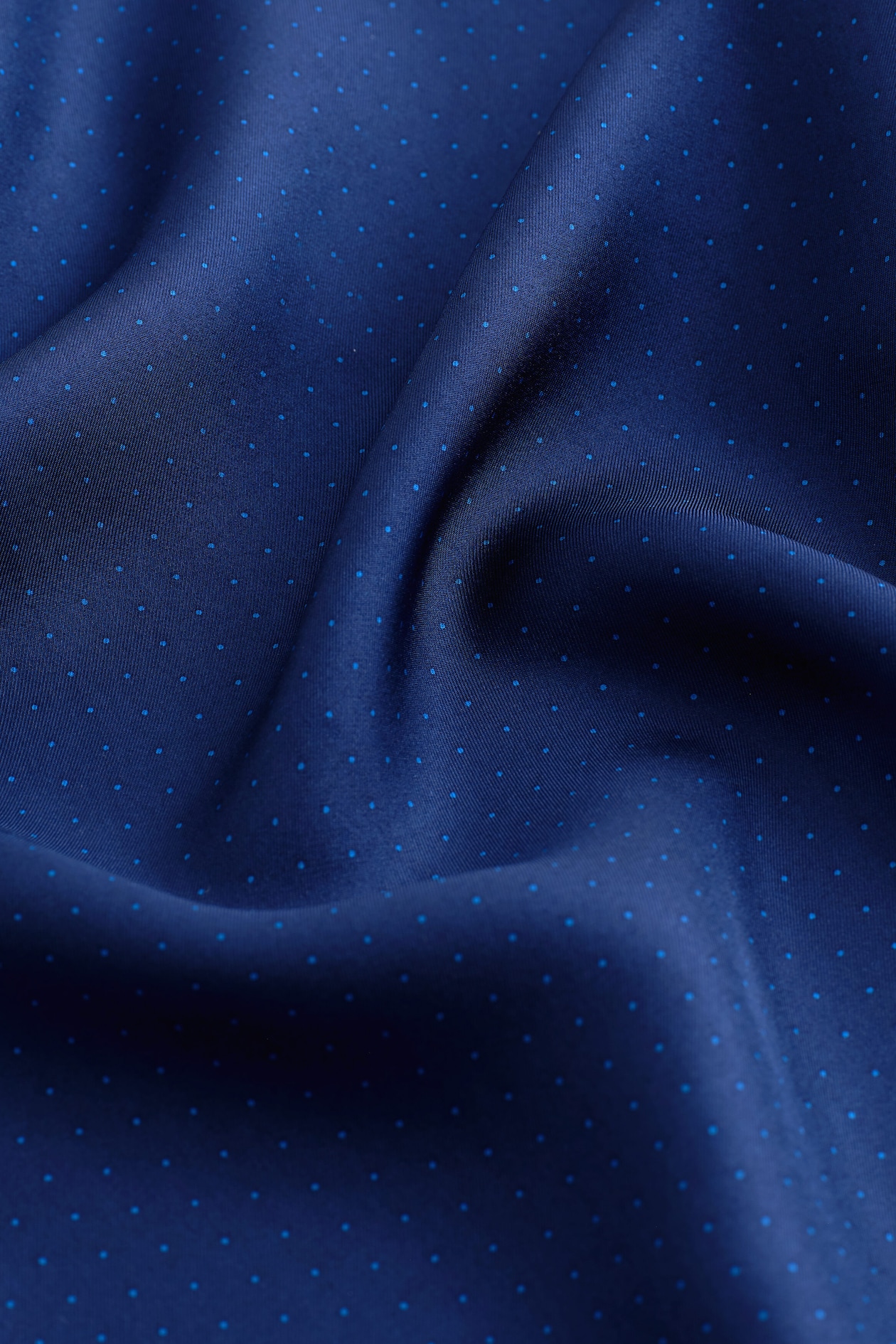 POLKA-DOT SILK POCKET SQUARE — BLUE / MICRO DOT
