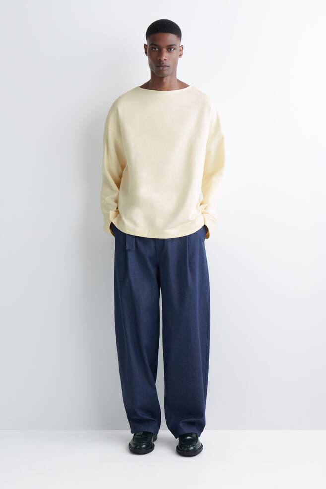 OVERSIZED-SWEATSHIRT MIT U-BOOT-AUSSCHNITT-HELLGELB - 6