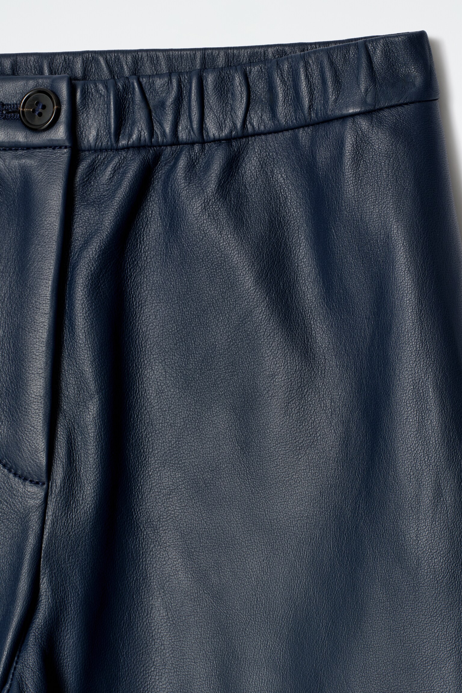 LEREN RECHTE JOGGERS - MARINEBLAUW - 8