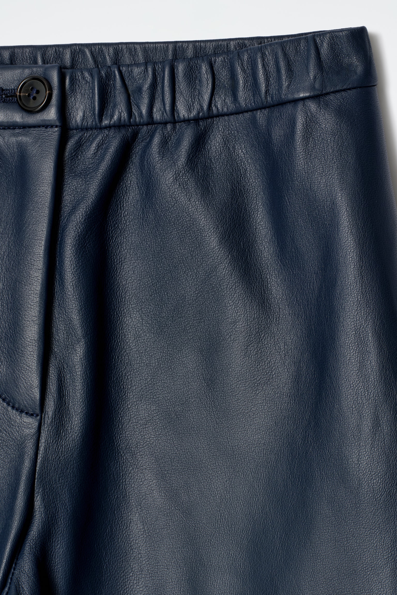 PANTALON DE JOGGING DROIT EN CUIR - BLEU MARINE - 9