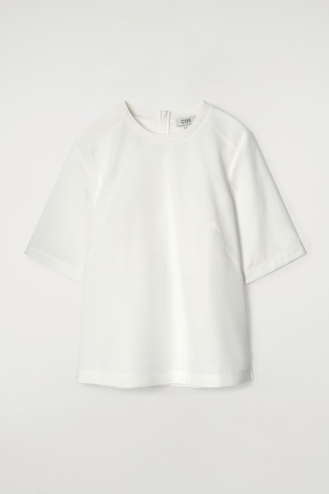 WOVEN COTTON TOP - WEISS - 1