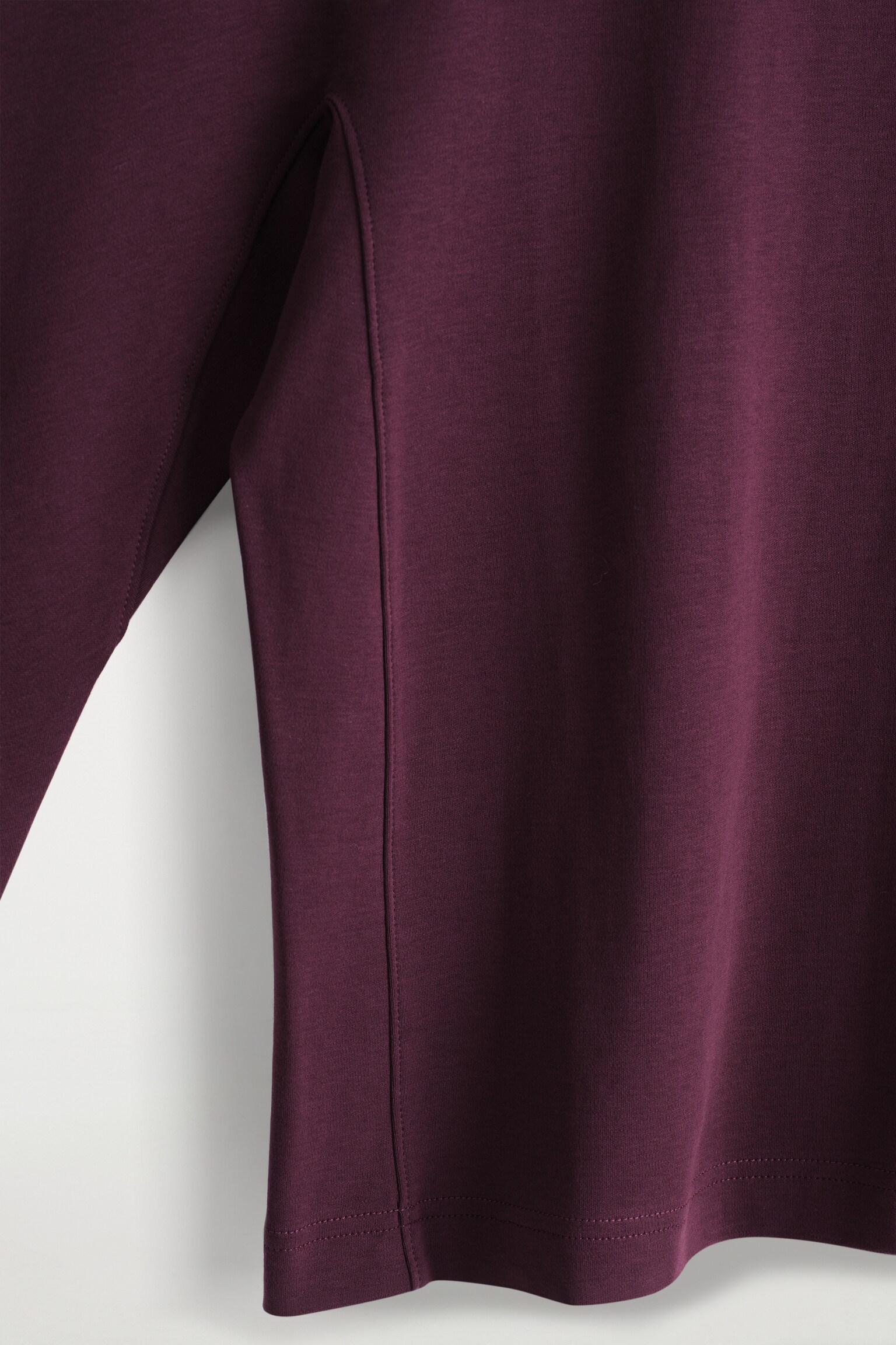TOP IN JERSEY DALLA LINEA ARROTONDATA - ROSSO SCURO/BIANCO - 5
