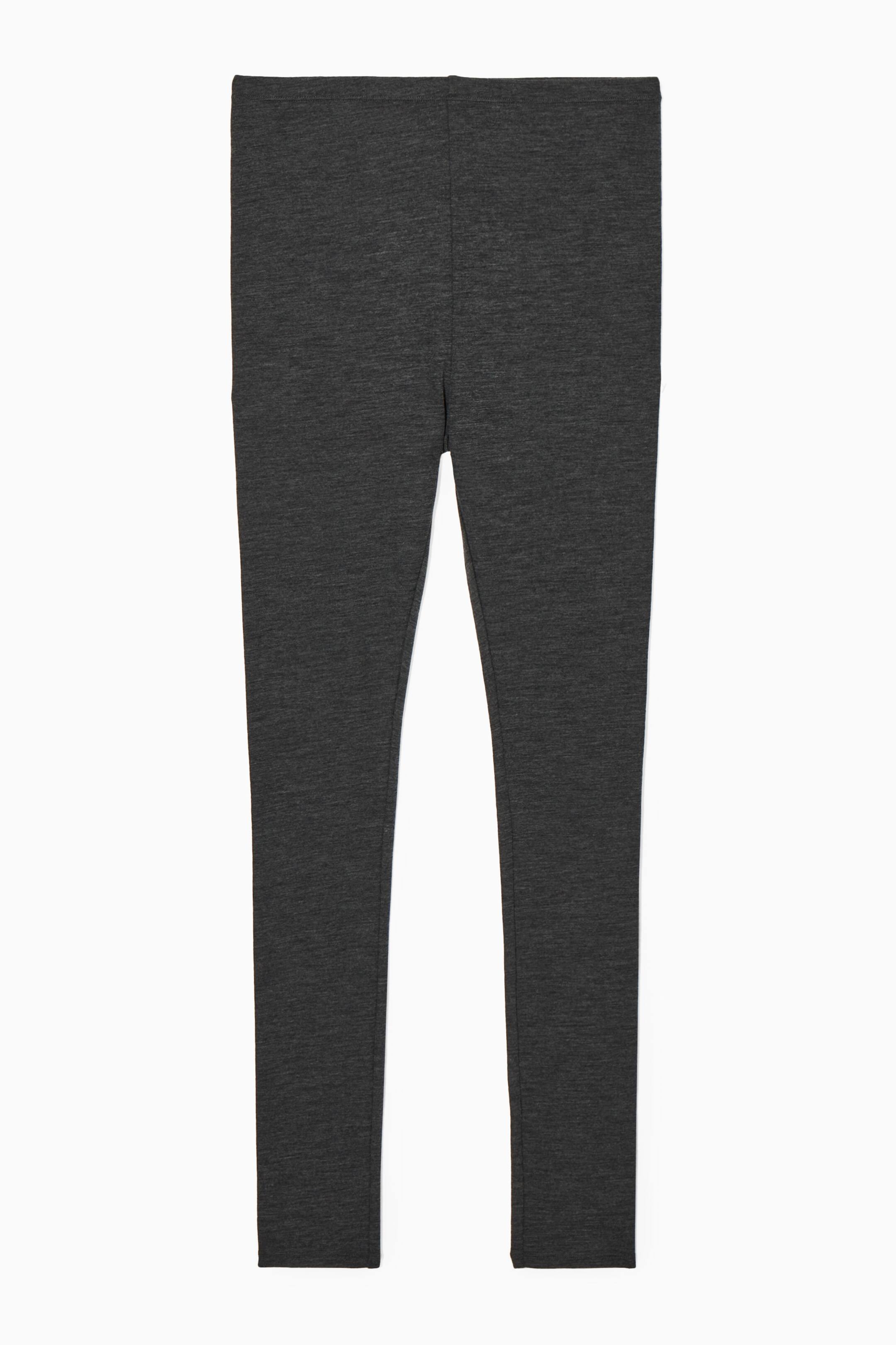 Näytä suurempi kuva: MERINO WOOL LEGGINGS - DARK GREY MÉLANGE - NAISET | H&M FI 1