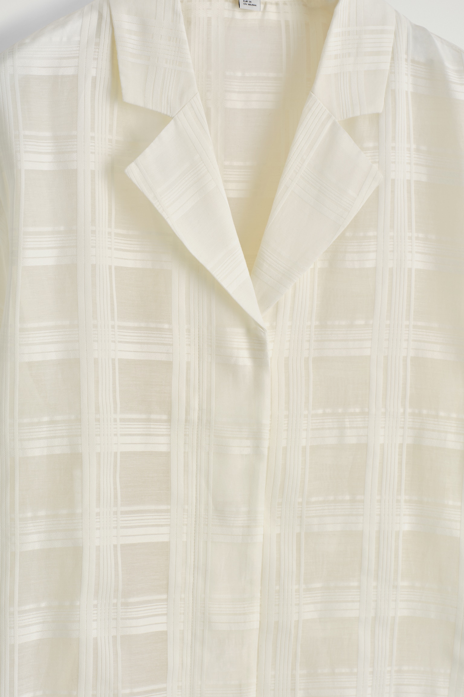 CHEMISE RESORT DIAPHANE À CARREAUX - BLANC/BRUN FONCÉ - 6