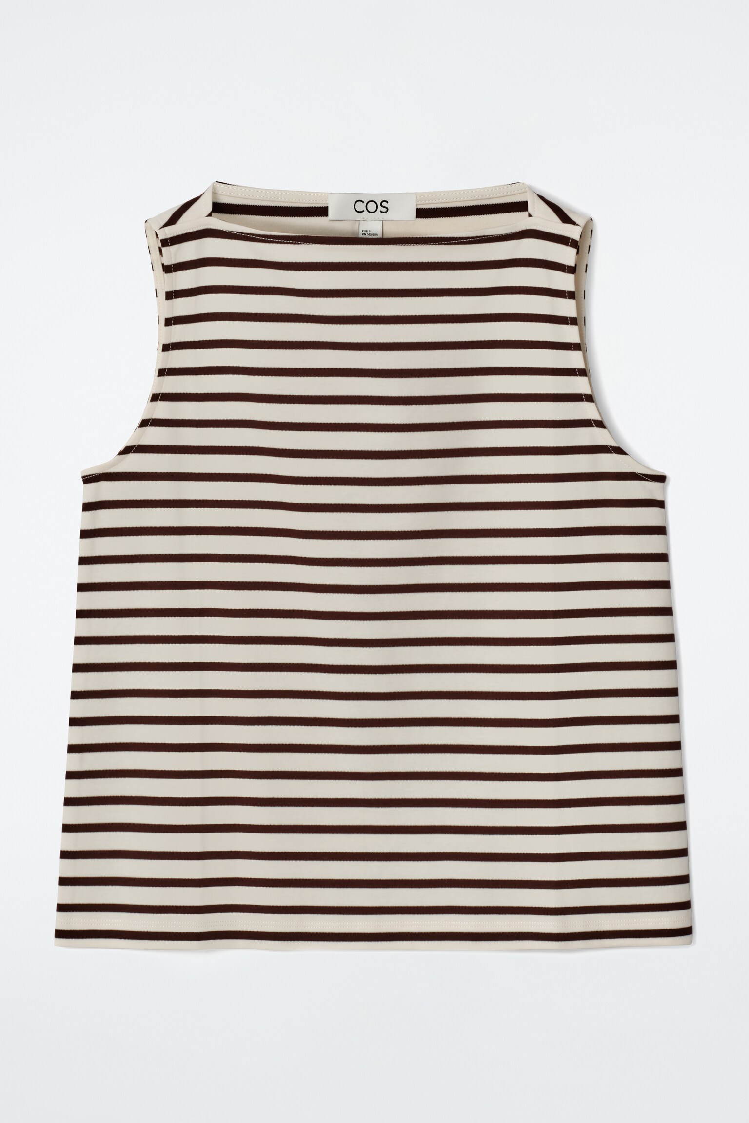 CAMISETA DE TIRANTES CON ESCOTE BARCO - MARFIL / MARRÓN / RAYAS/CAQUI - 2