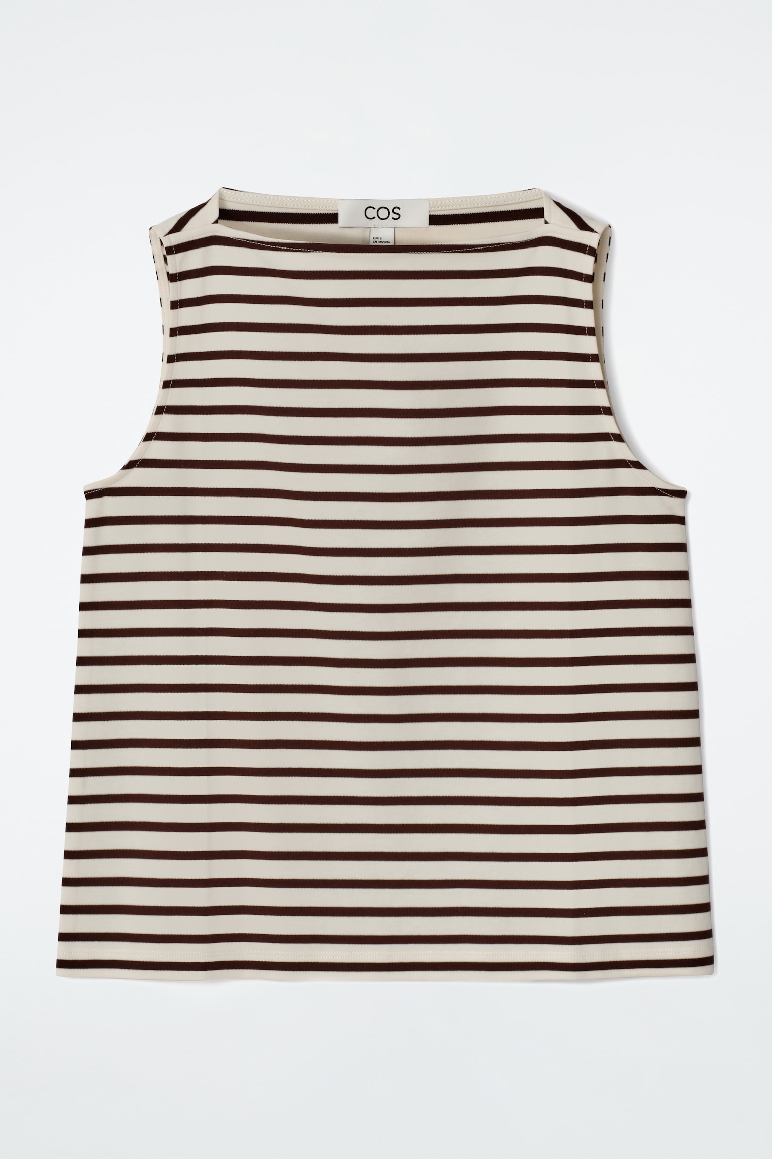 BOAT-NECK TANK TOP - IVORY / BROWN / STRIPED/KHAKI - 2
