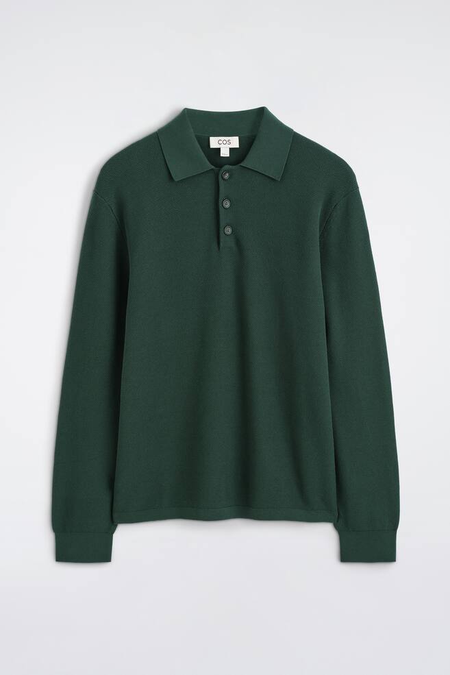 POLO PUNTO PANAL DE ABEJA - VERDE OSCURO/BLANCO ROTO - 1