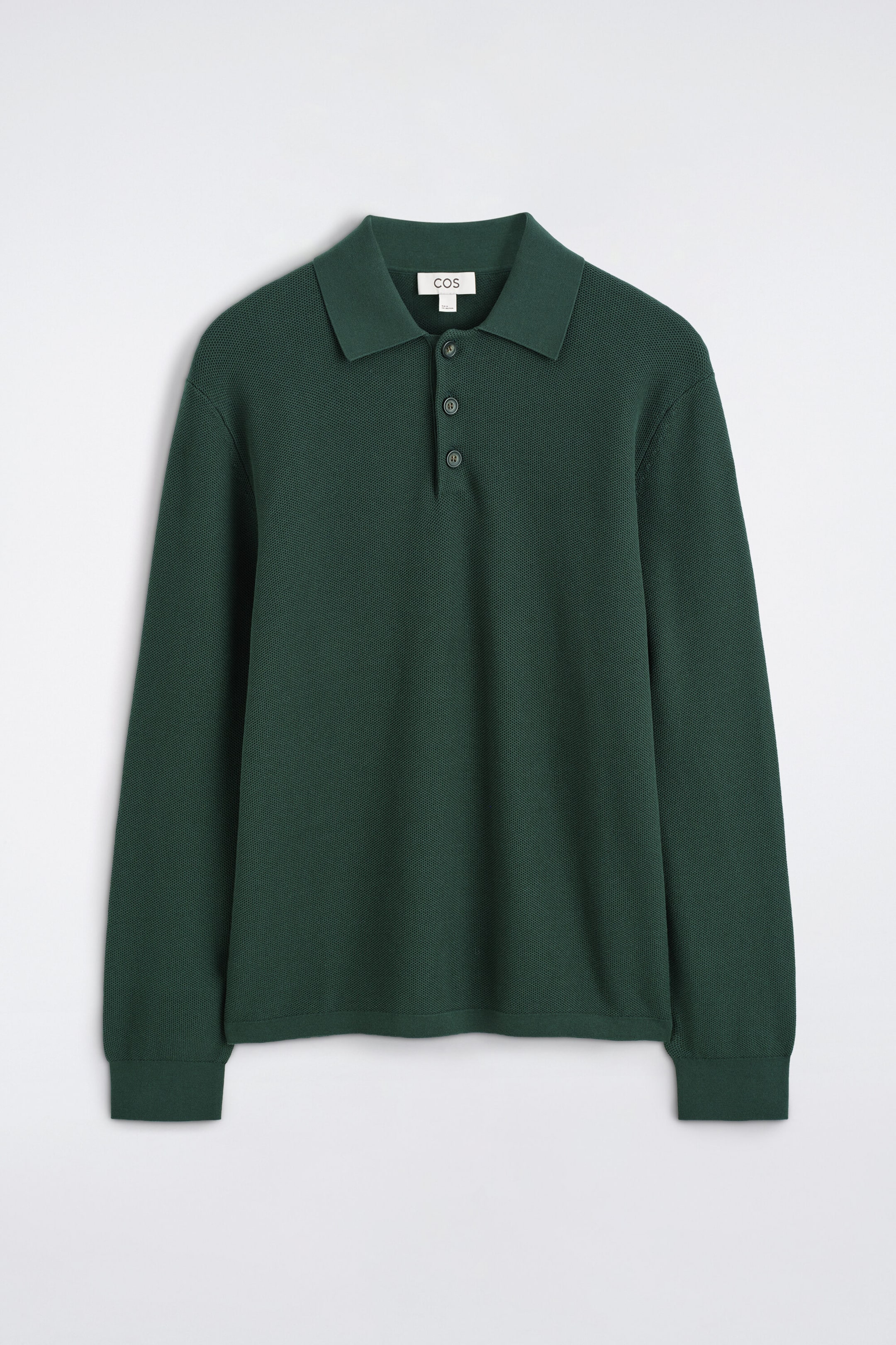HONEYCOMB-KNIT POLO SHIRT
