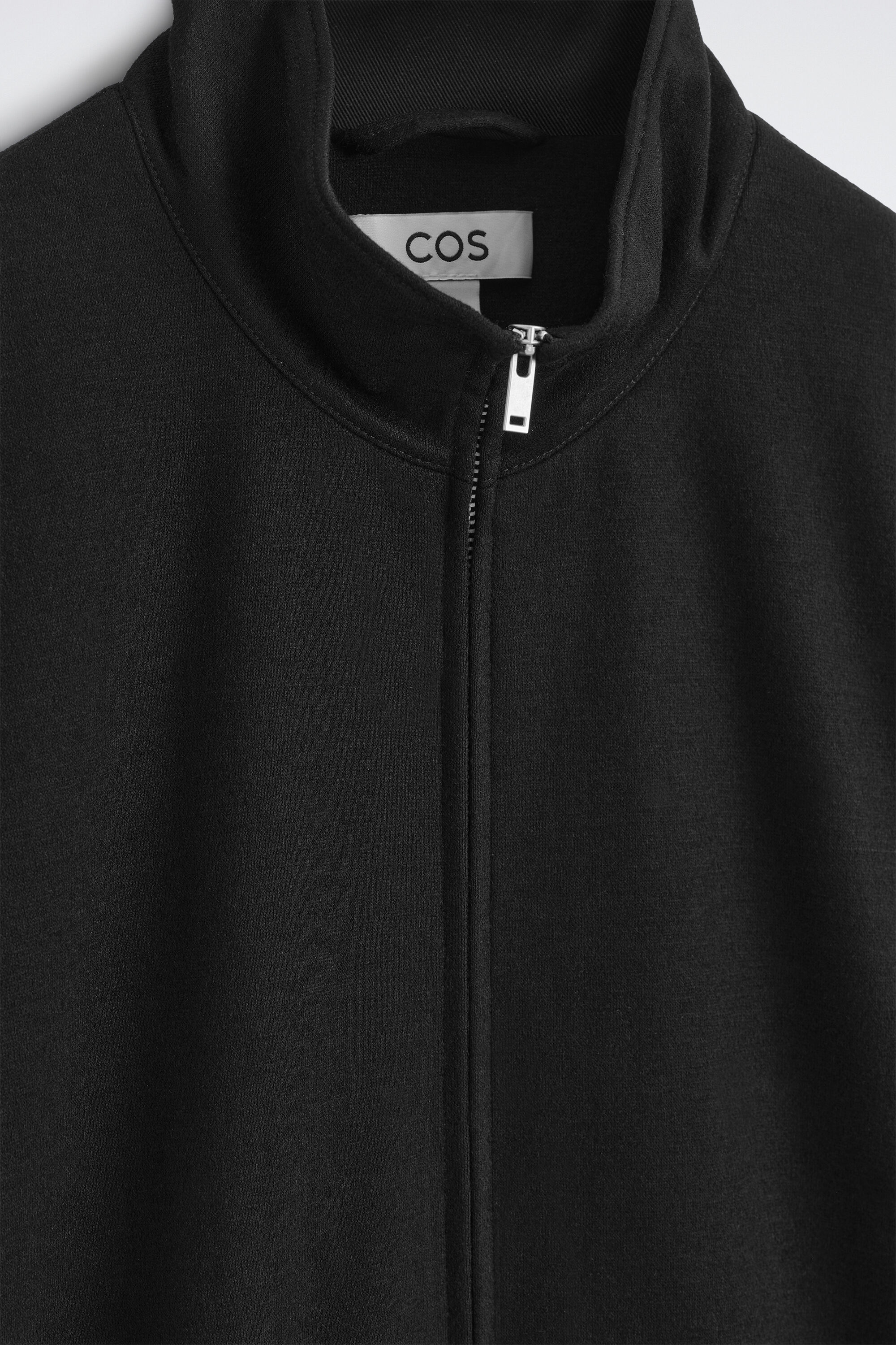 JERSEY MOCK-NECK ZIP-UP BLOUSON JACKET - BLACK | COS US