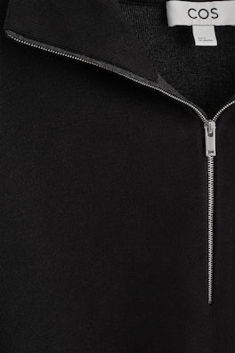 MOCK-NECK HALF-ZIP KNITTED SWEATER — BLACK 7