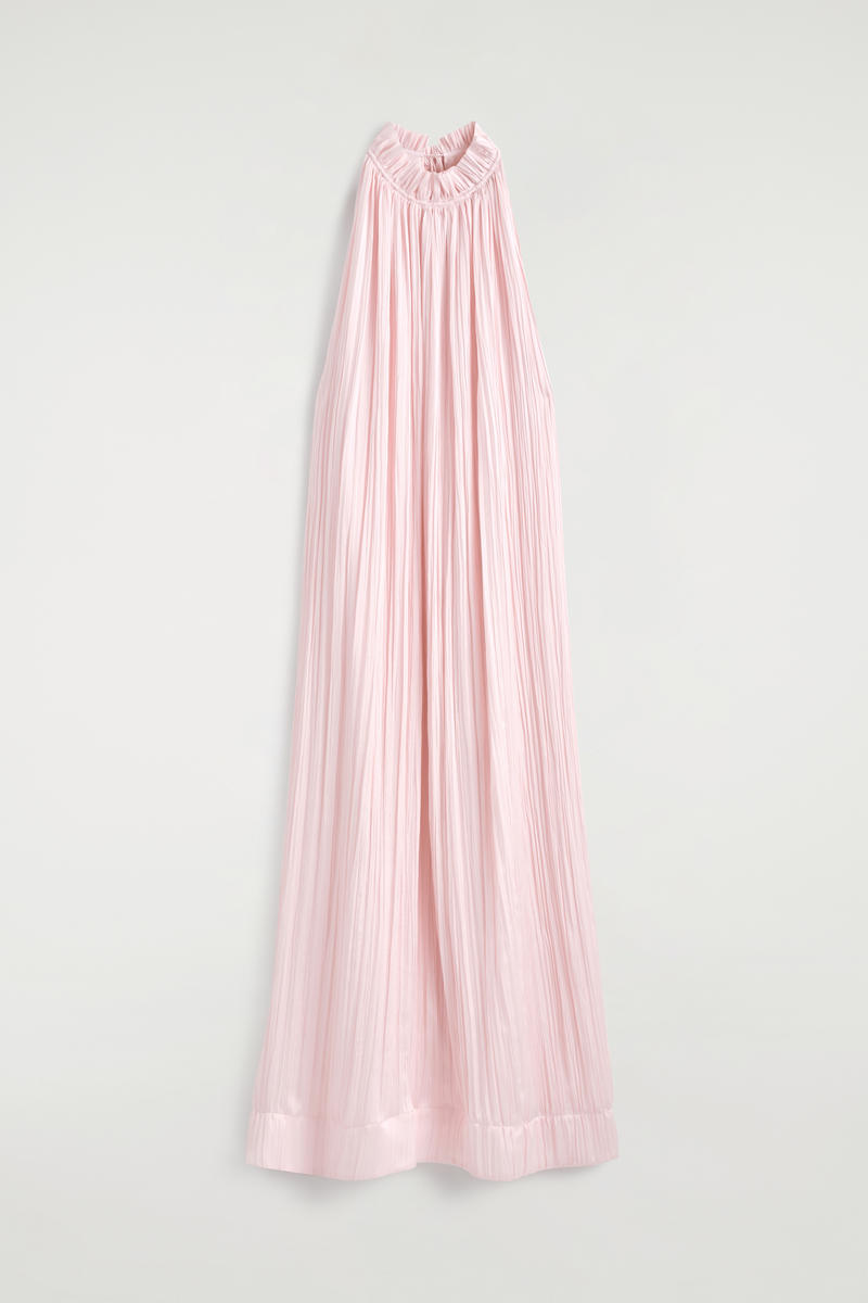 Crinkled-Satin Midi Dress