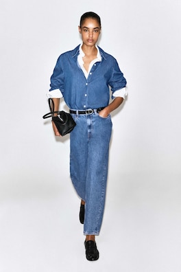 LONGLINE DENIM SHIRT — BLUE 4