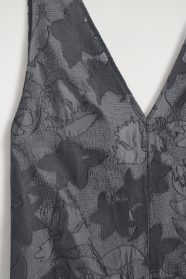 EMBROIDERED SHEER V-NECK DRESS — HEATHER 6