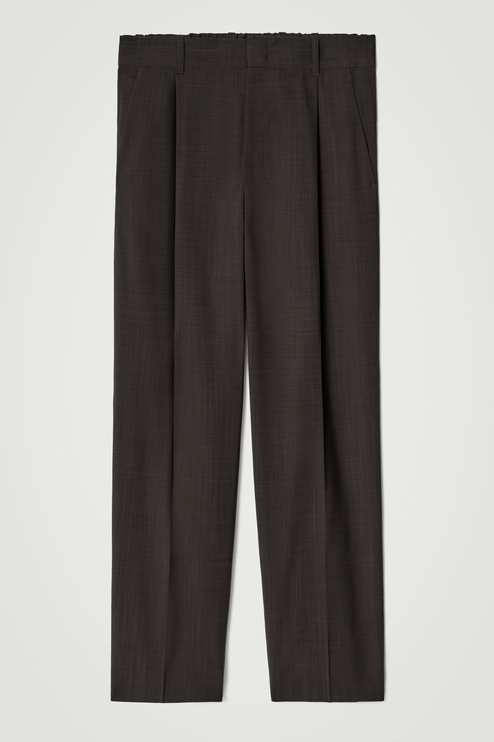 KNTTED WOOL-SILK T-SHIRT - CHOCOLATE | COS US