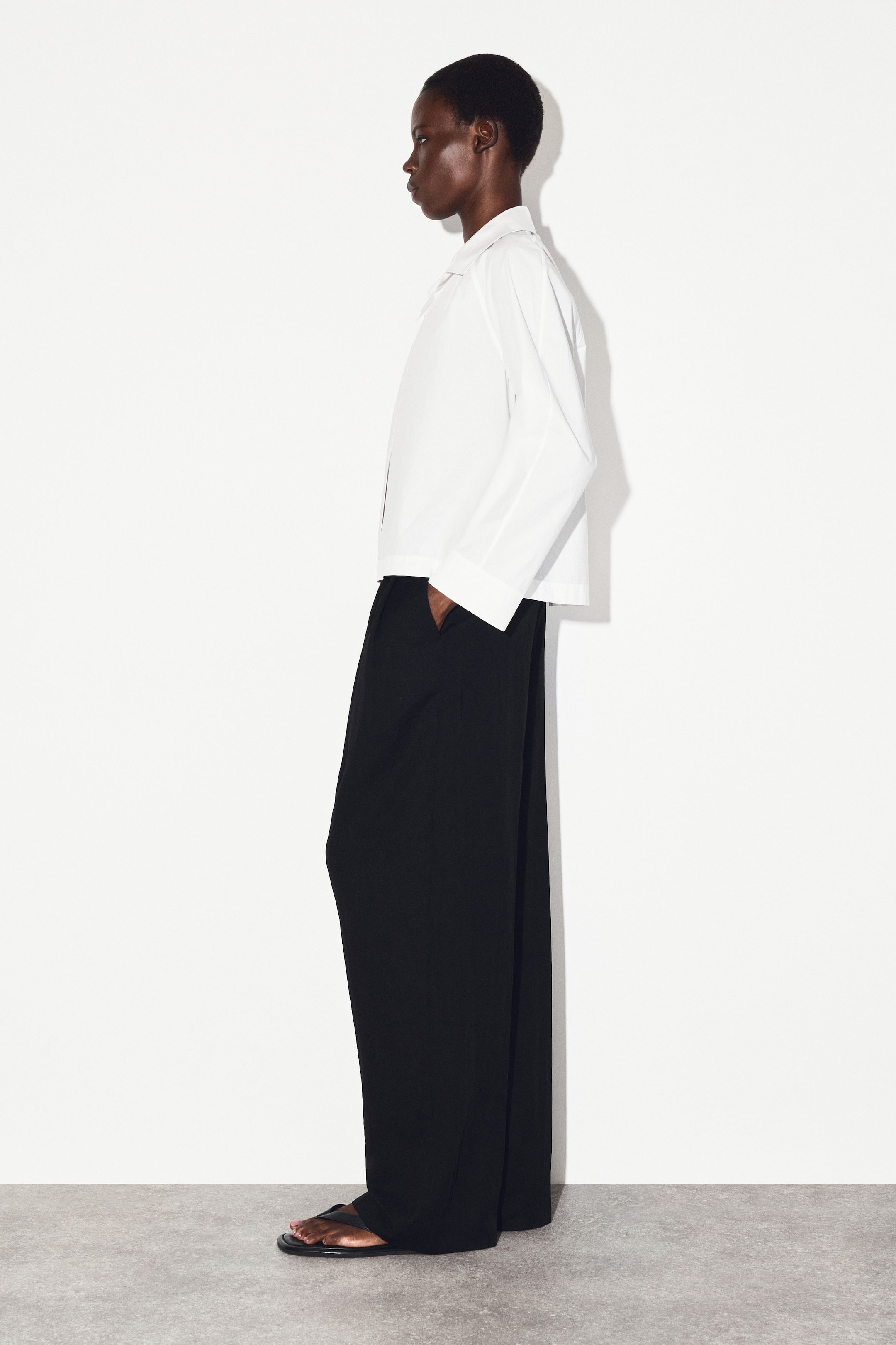 GATHERED PIMA COTTON SHIRT
