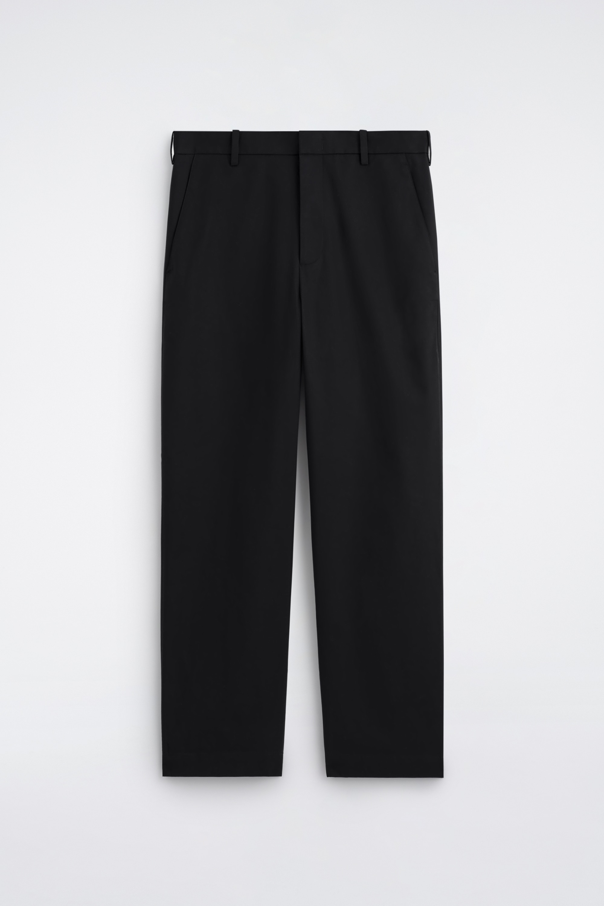 מכנסי צ’ינו רחבי רגל מכותנה - שחור/בז'