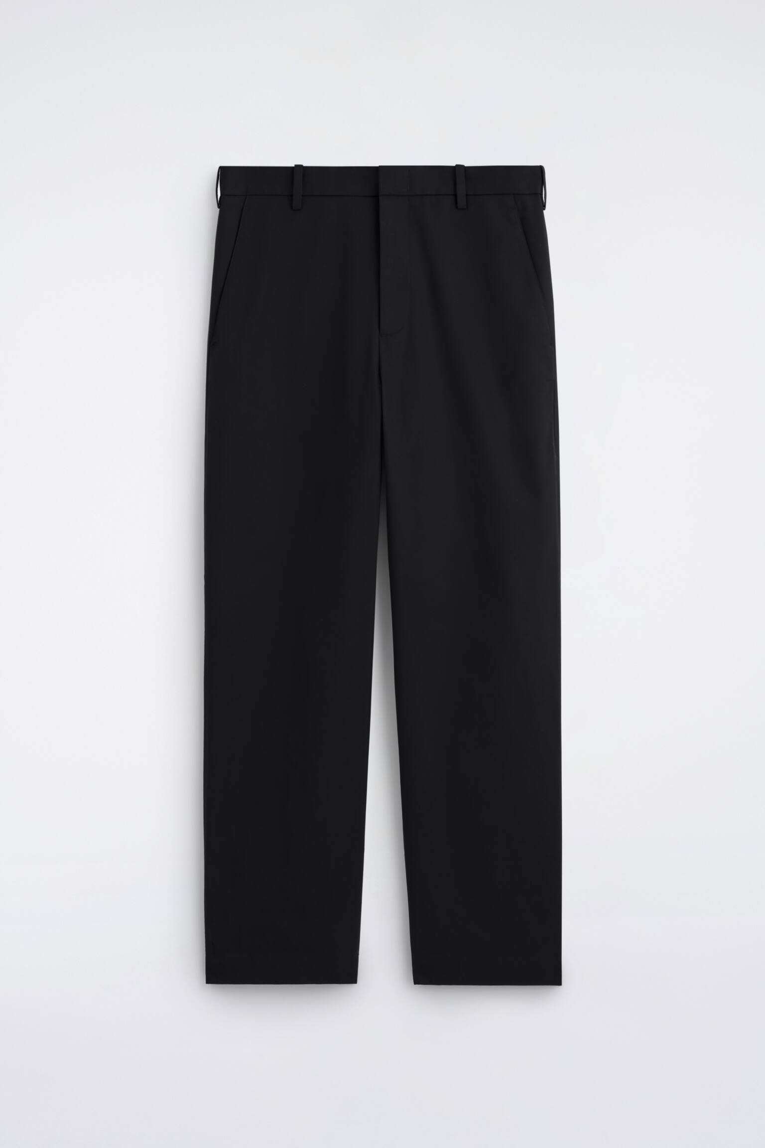 BAWEŁNIANE SPODNIE CHINO Z SZEROKIMI NOGAWKAMI - CZARNY/BEŻOWY - 1