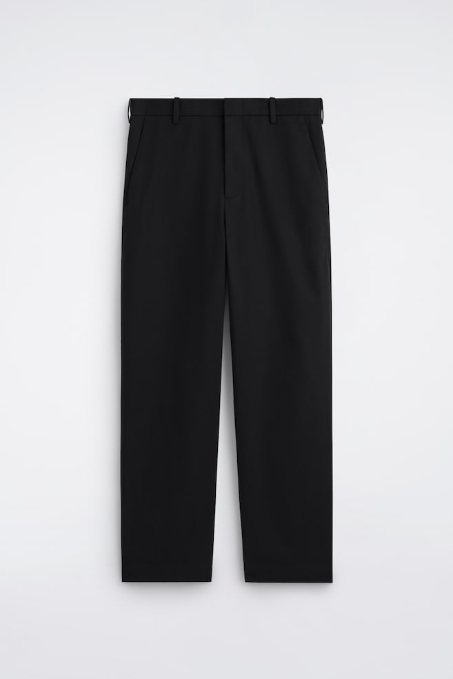 COTTON RELAXED-FIT WIDE-LEG CHINOS - BLACK/BEIGE/DARK BROWN/BEIGE - 1