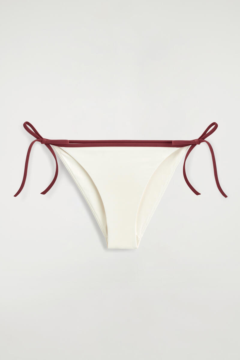 COS Contrast-Trimmed Tie-Side Bikini Briefs White Women's Size 42