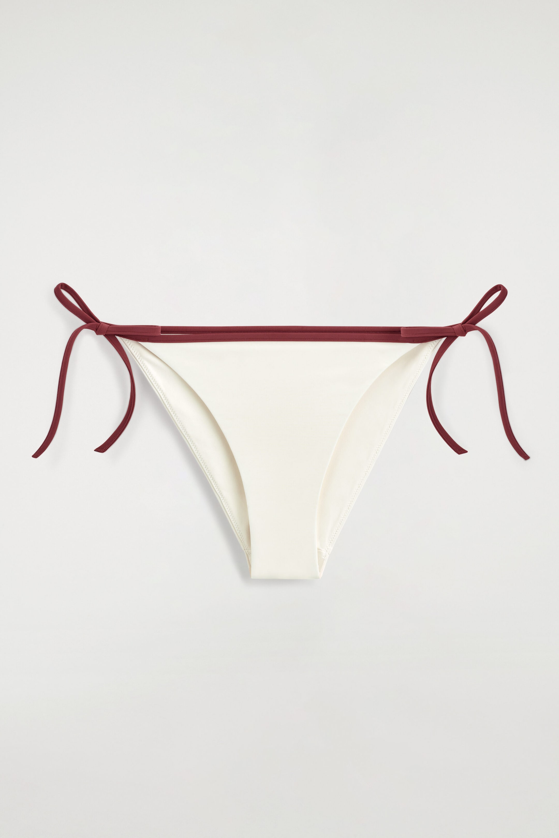CONTRAST-TRIMMED TIE-SIDE BIKINI BRIEFS