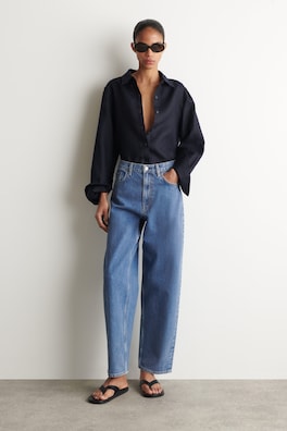 BAY BARREL-LEG JEANS — BLUE 1