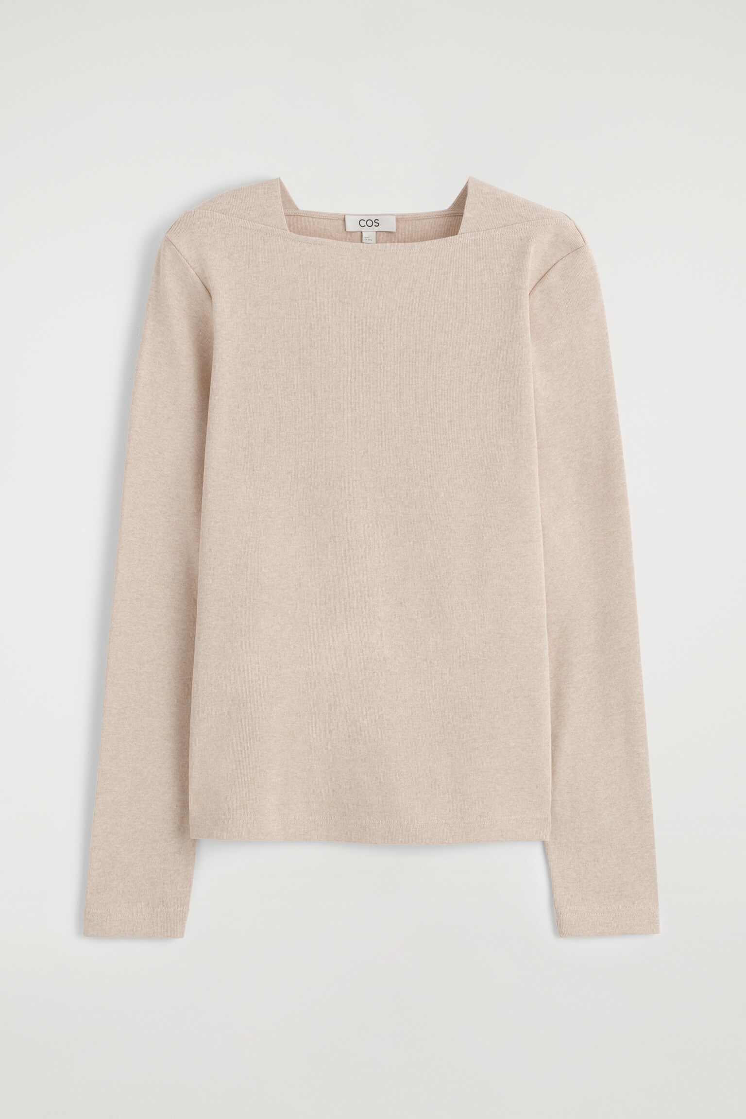 COTTON-JERSEY LONG-SLEEVED TOP - ECRU/DARK GREY - 2