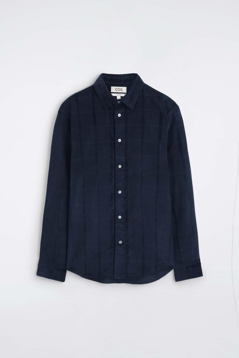Relaxed Corduroy Shirt in Dark Blue