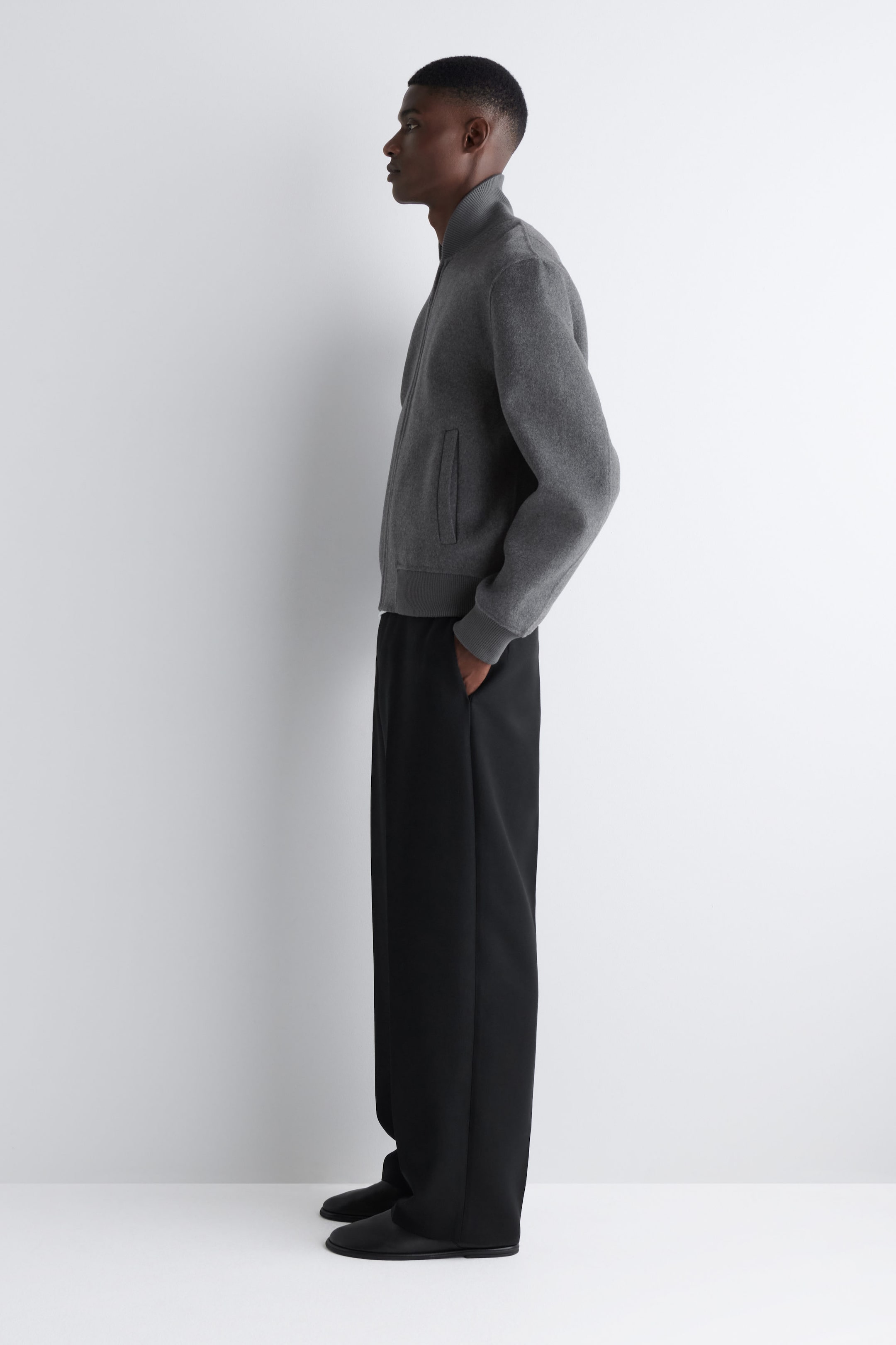 SPLIT WOOL BOMBER JACKET