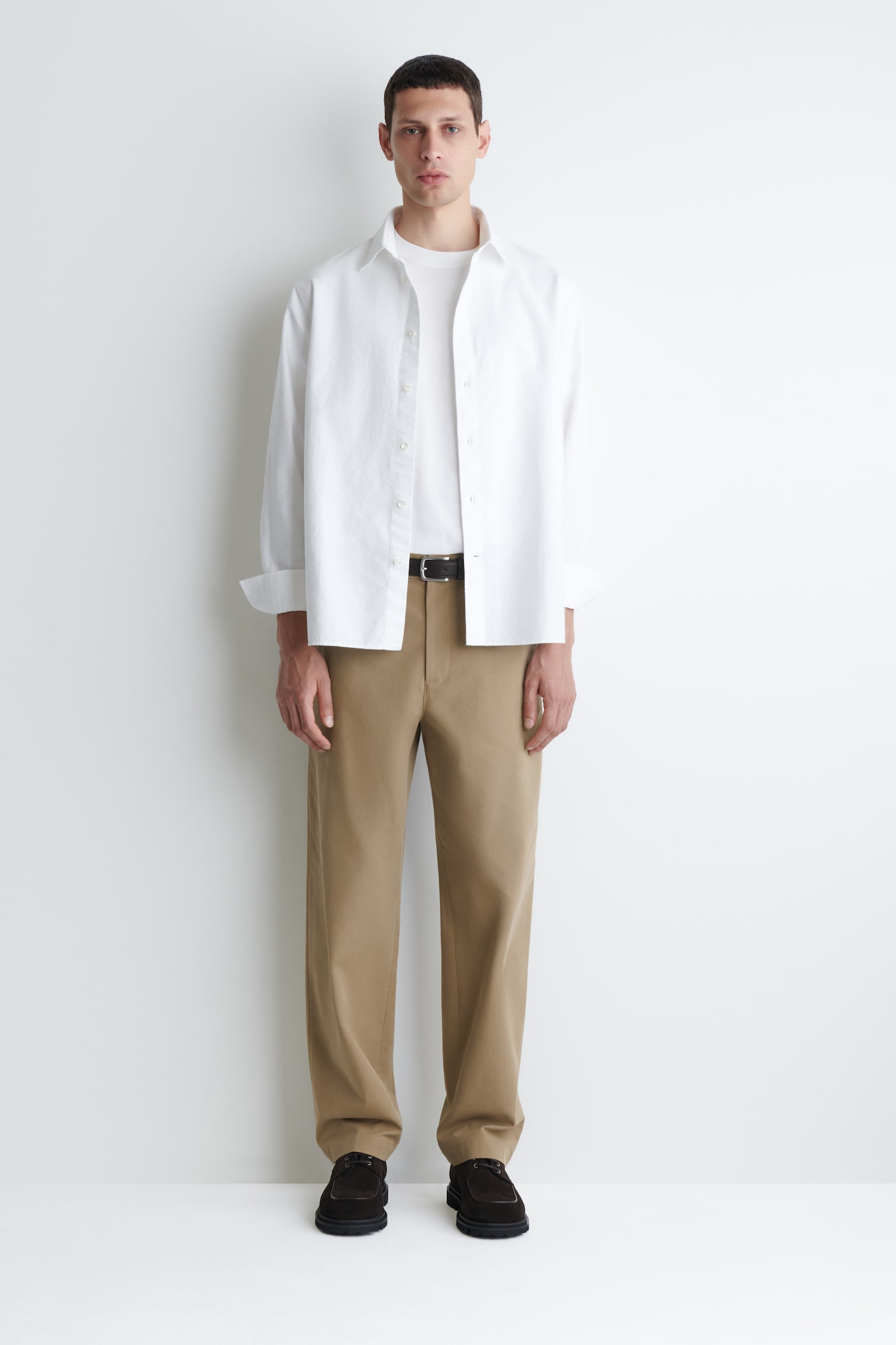 COTTON OXFORD SHIRT - WHITE/BEIGE / WHITE / STRIPED - 5