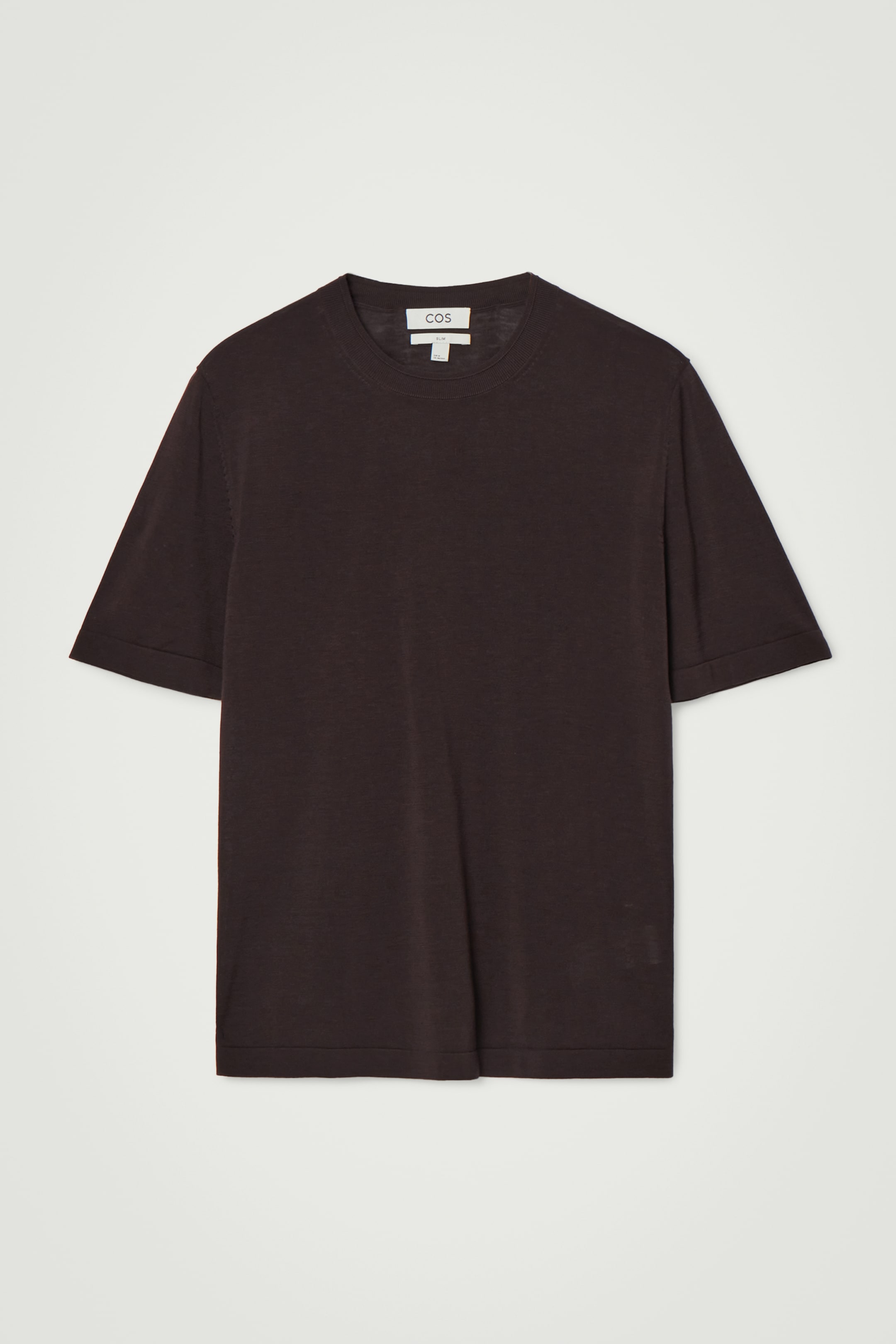View larger image: SLIM KNITTED SILK T-SHIRT - DARK BROWN - Men | H&M GB 1