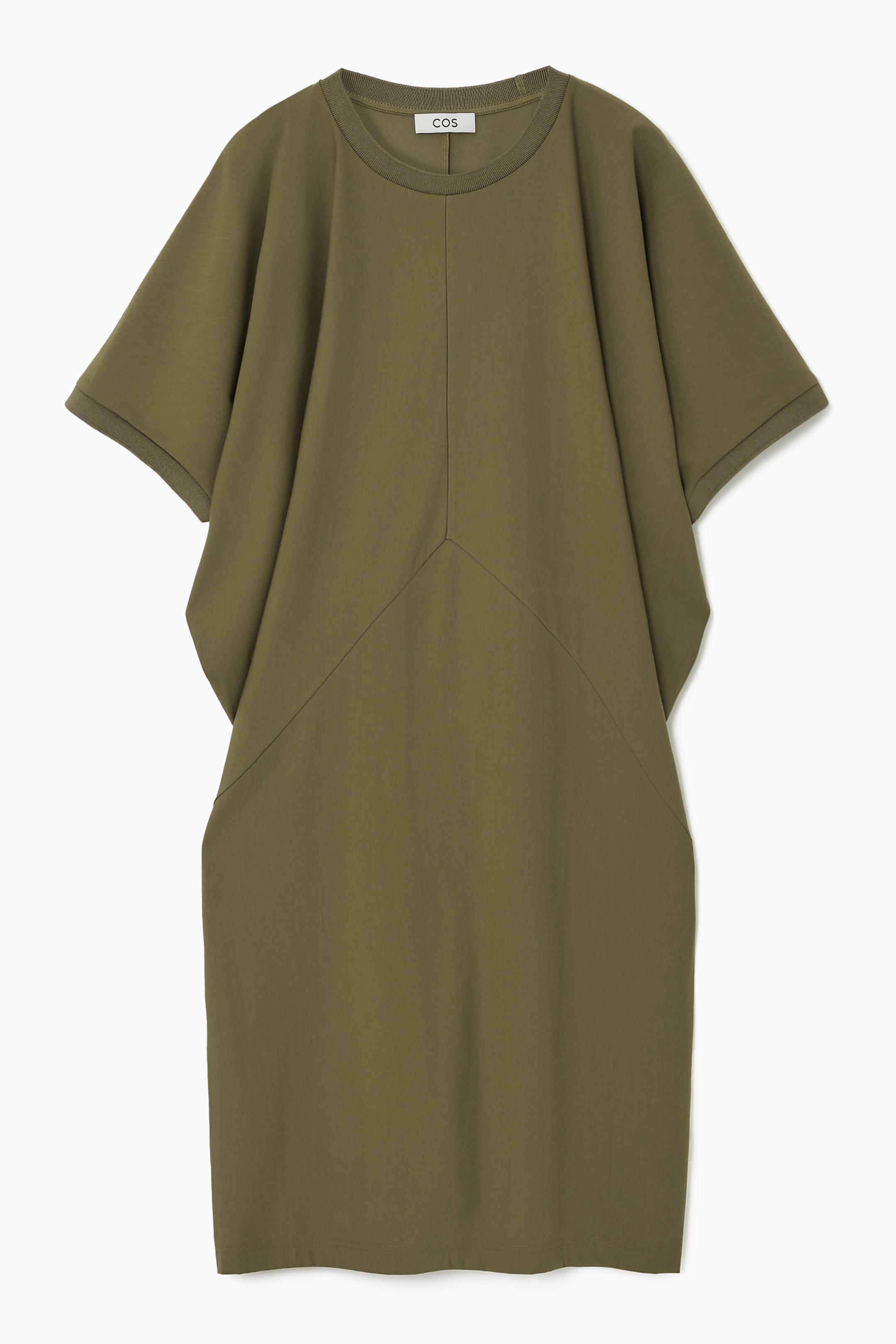 View larger image: BATWING-SLEEVE T-SHIRT DRESS - KHAKI GREEN - Ladies | H&M GB 1