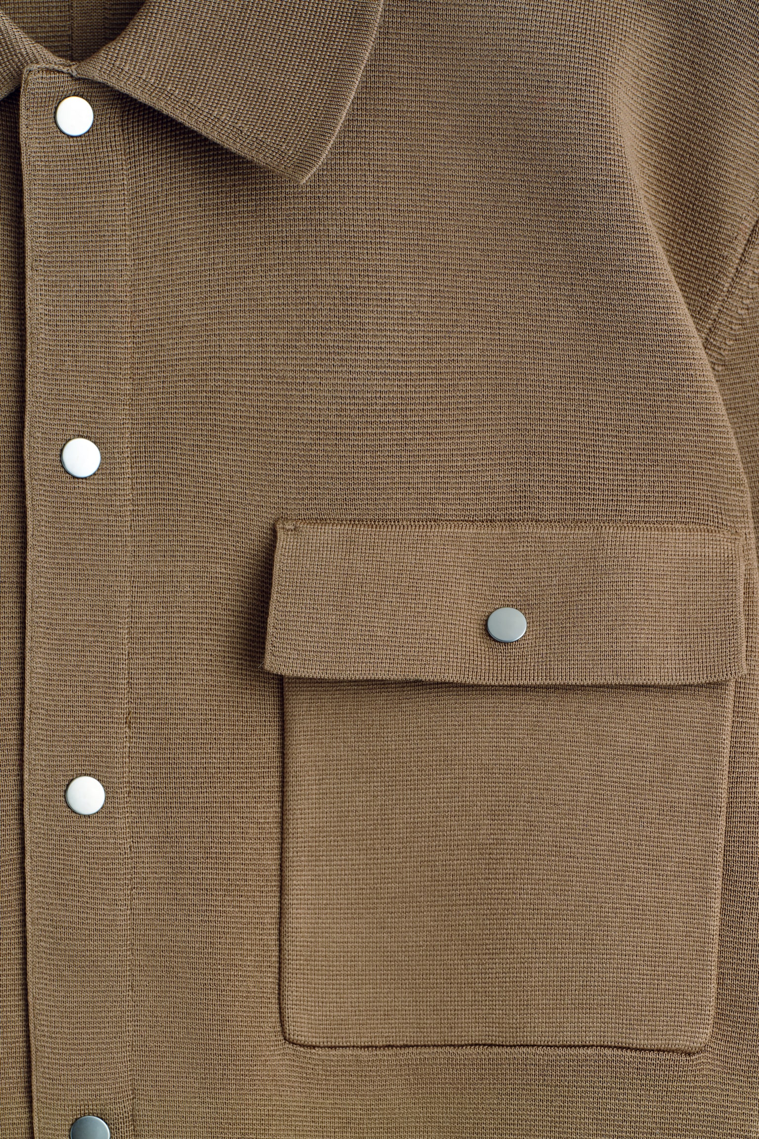 JAKKE I STRIKKET BOMULD - BRUN - 6