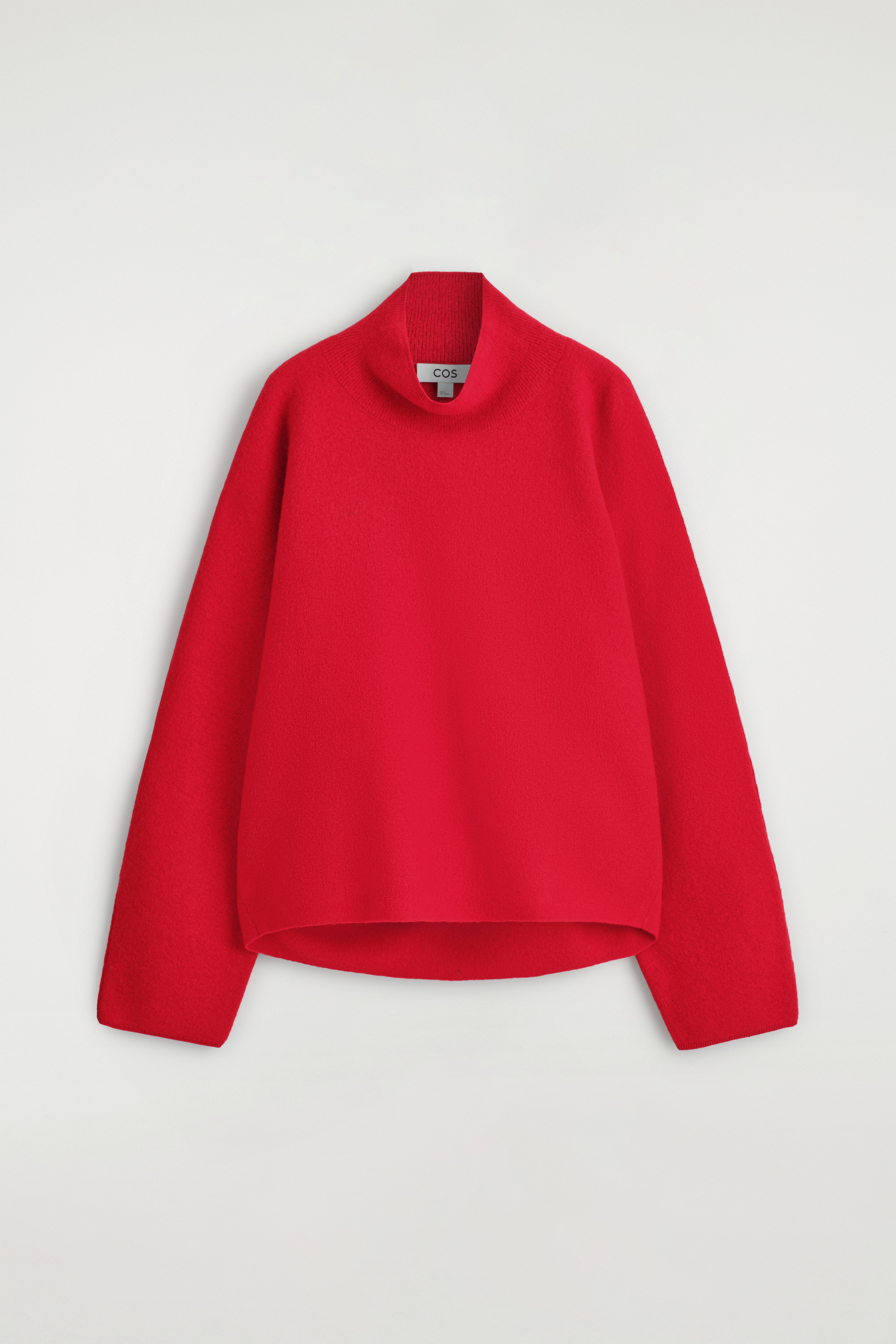 MAGLIONE IN LANA COTTA CON COLLO A IMBUTO - ROSSO/BEIGE/NERO