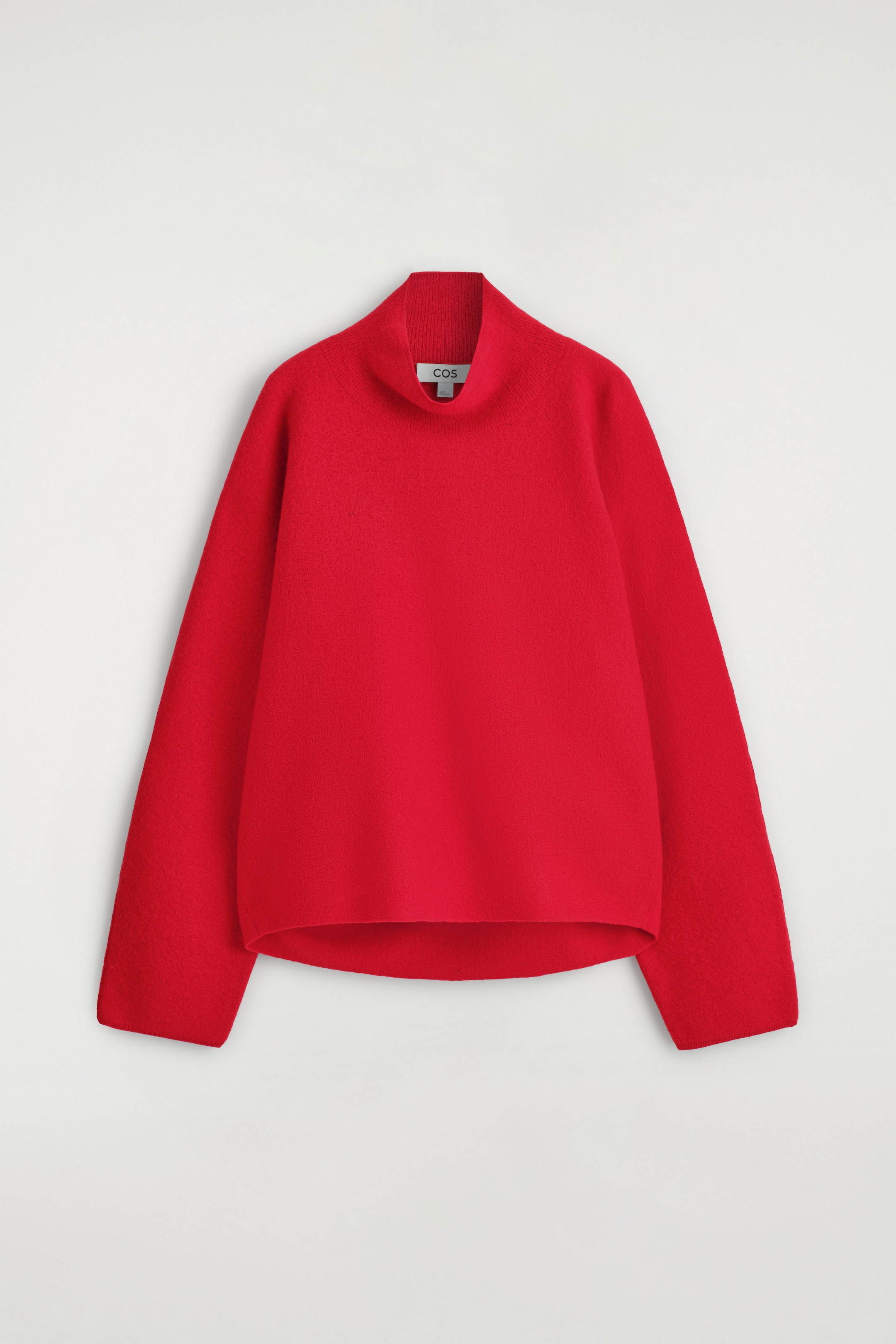 BOILED-WOOL FUNNEL-NECK SWEATER