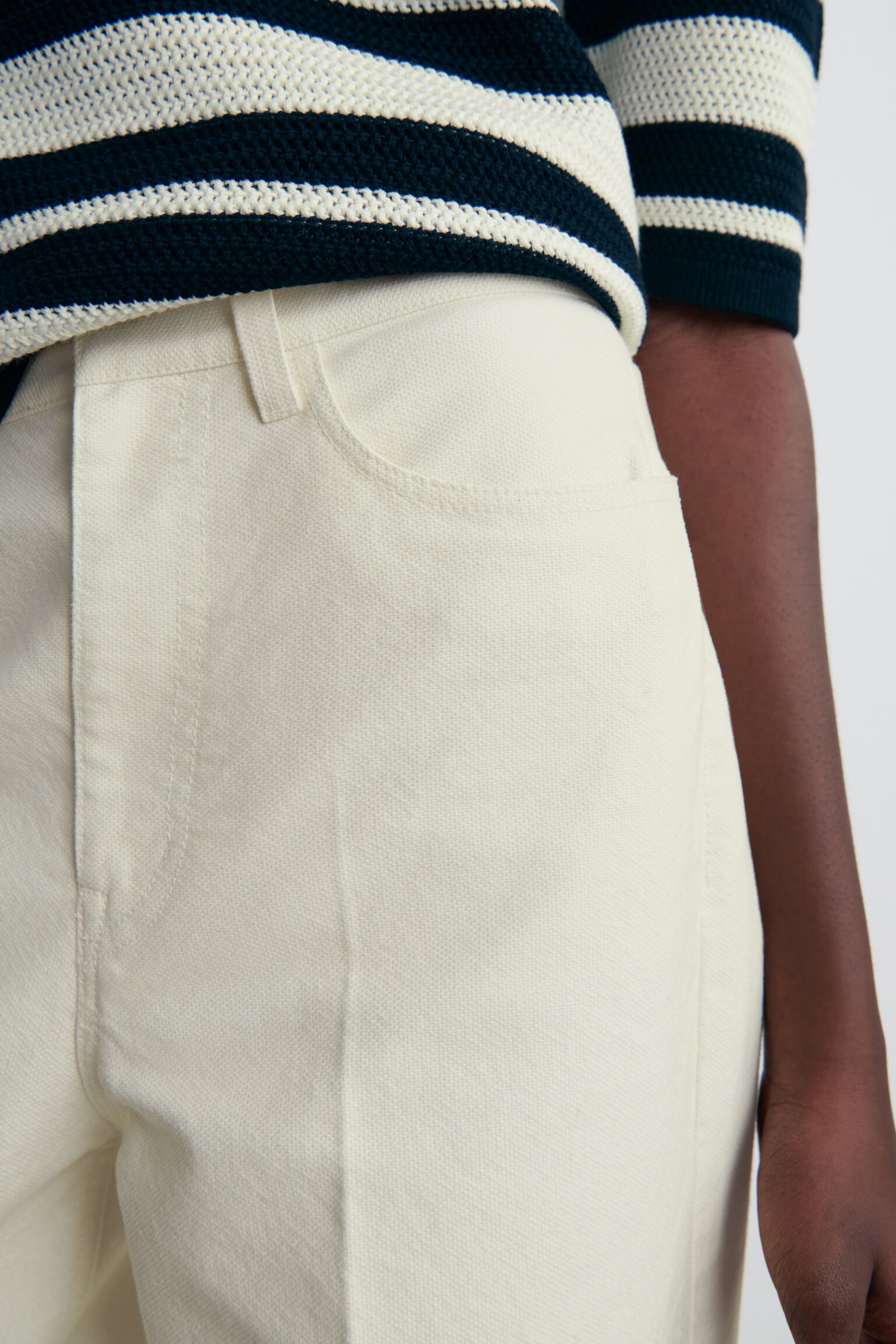 PANTALON DROIT EN TOILE DE COTON - CRAIE - 6