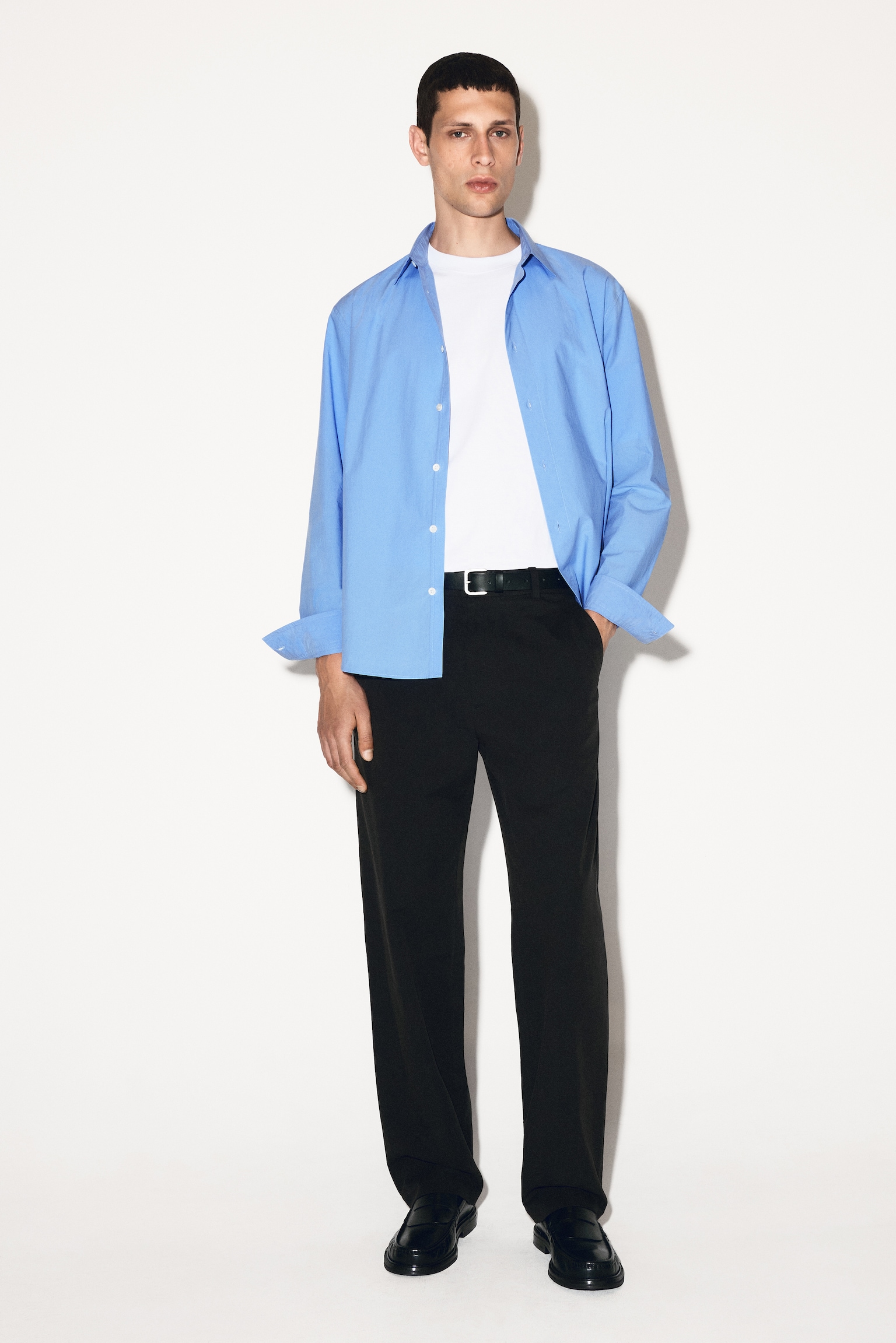 CHEMISE DÉCONTRACTÉE EN POPELINE DE COTON PIMA - BLEU/BLANC/BLEU CIEL - 9
