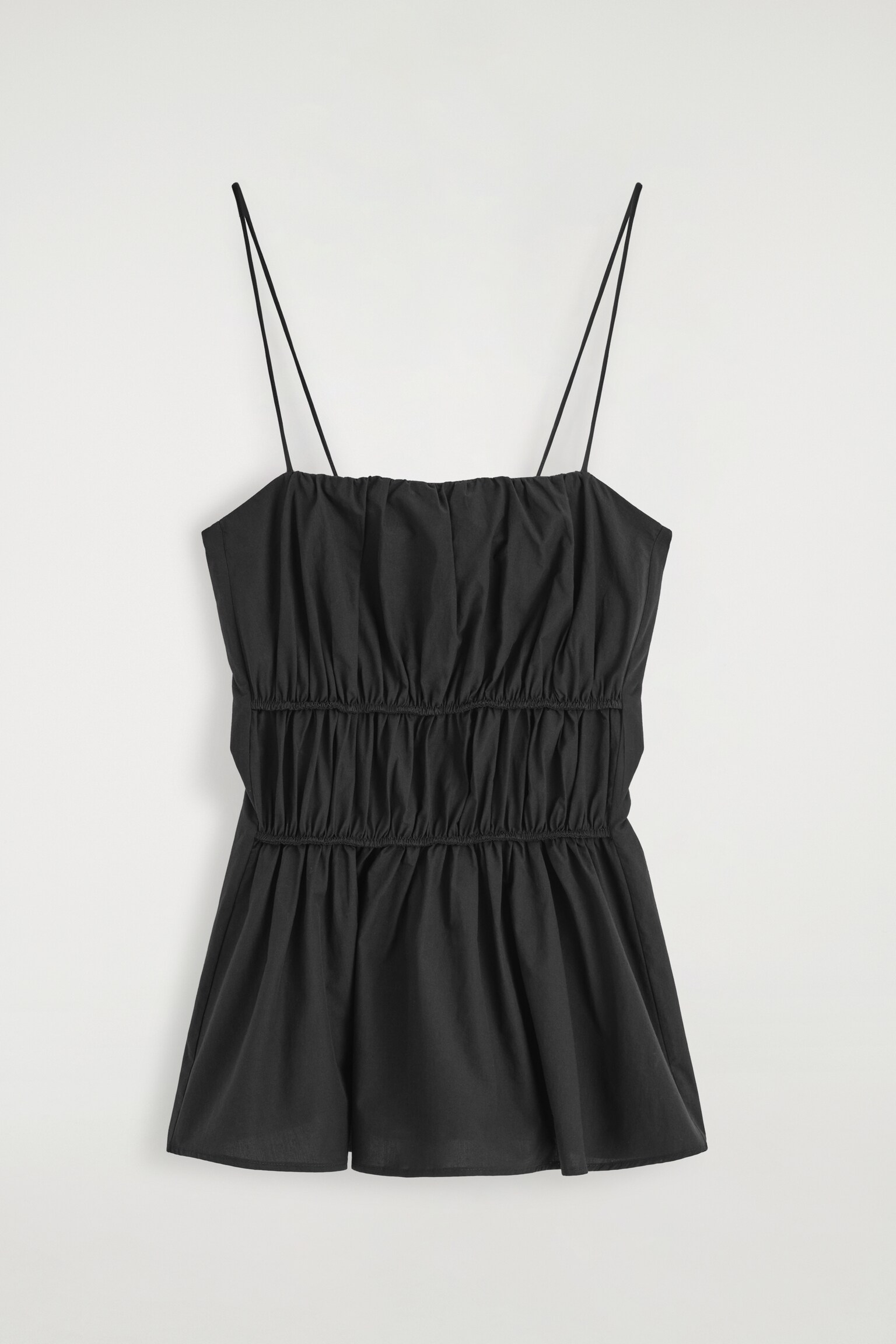 TOP IN COTONE CON BALZA E DETTAGLI ARRICCIATI - NERO - 2
