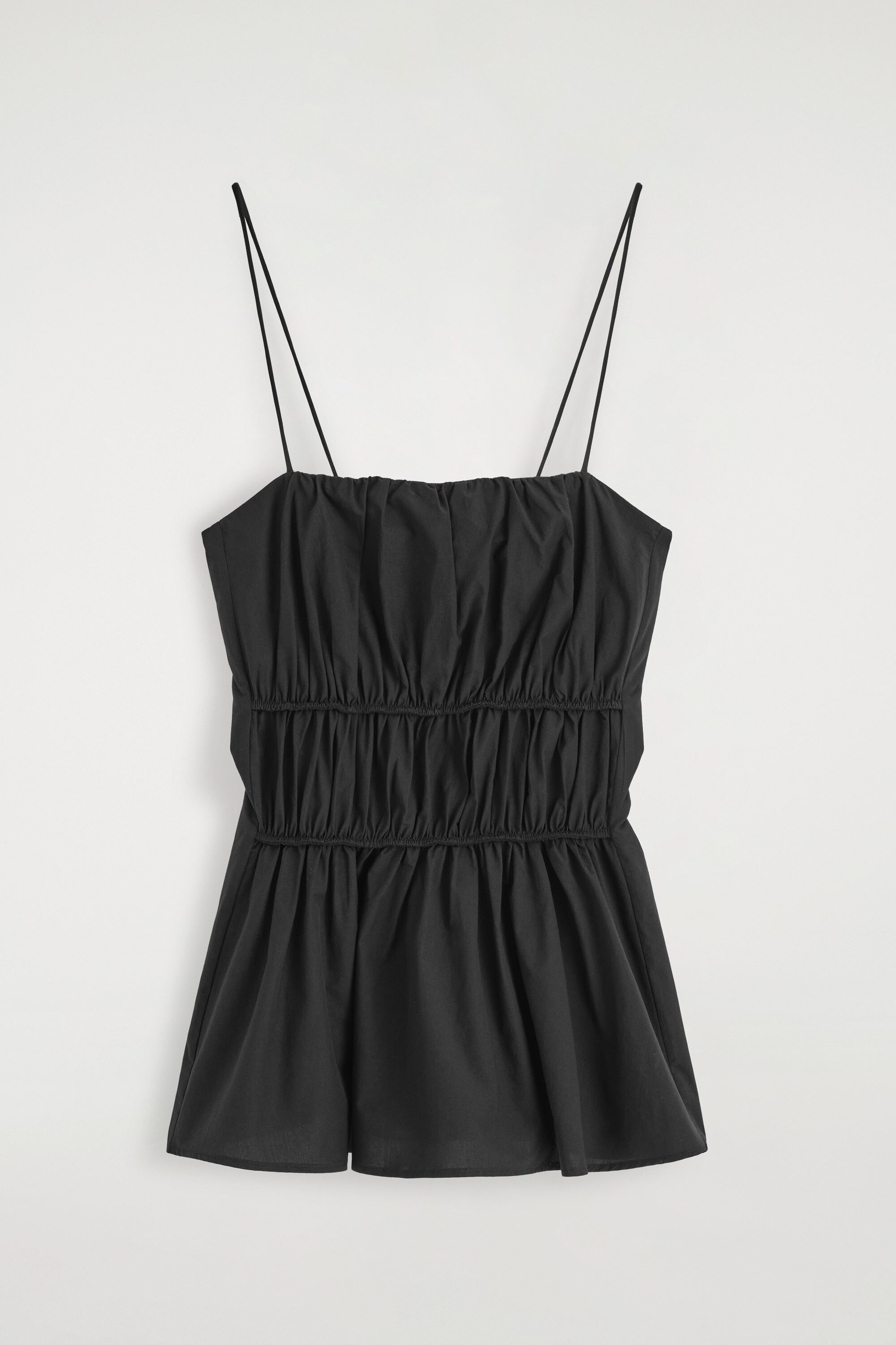 OPEN-BACK SEERSUCKER WIDE-LEG JUMPSUIT - BLACK | COS US