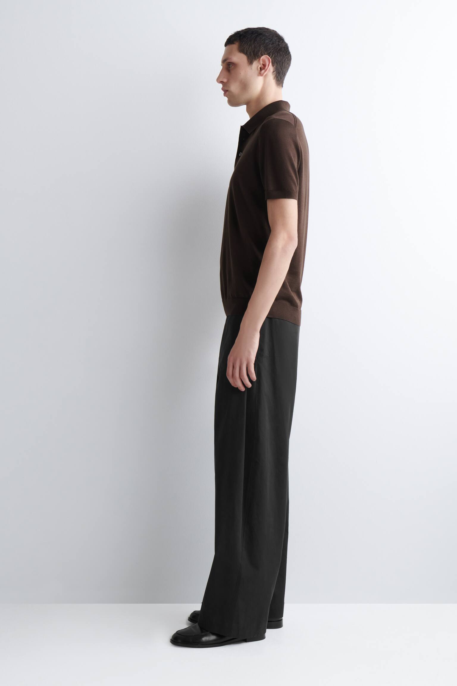 POLO SLIM EN MAILLE DE SOIE - BRUN/BLEU/NOIR - 4