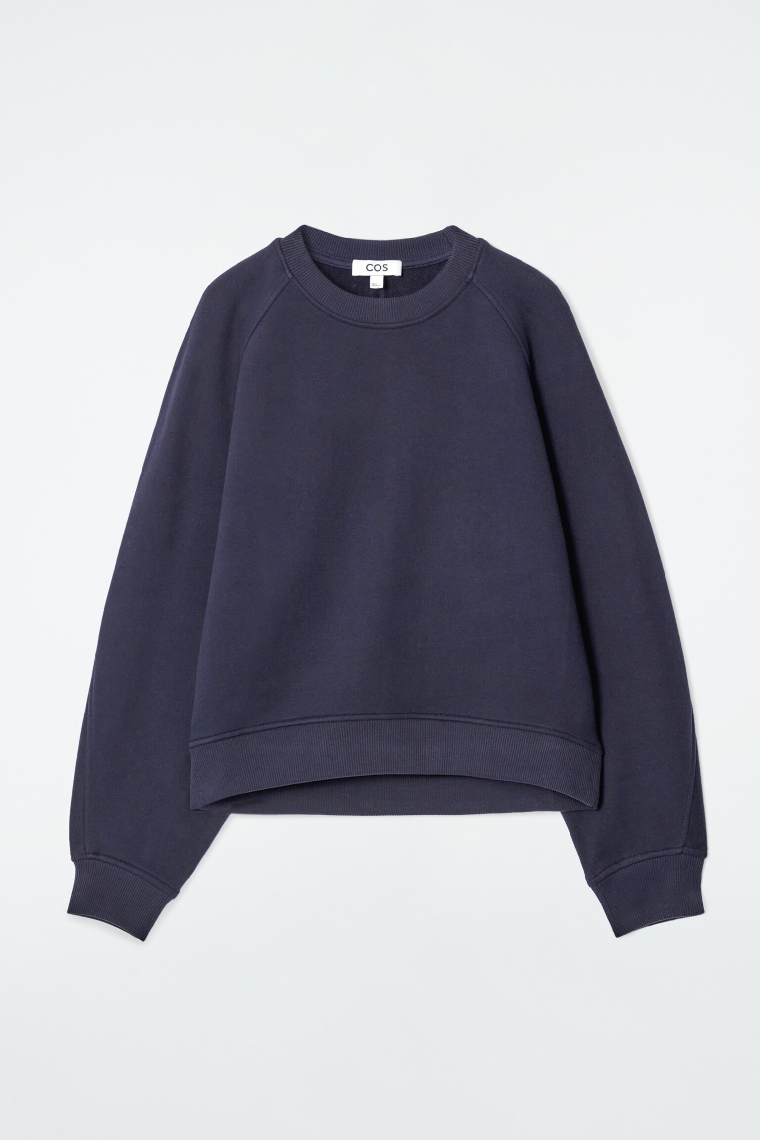 ROUNDED COTTON-JERSEY SWEATSHIRT - NAVY/MUSTARD - 2