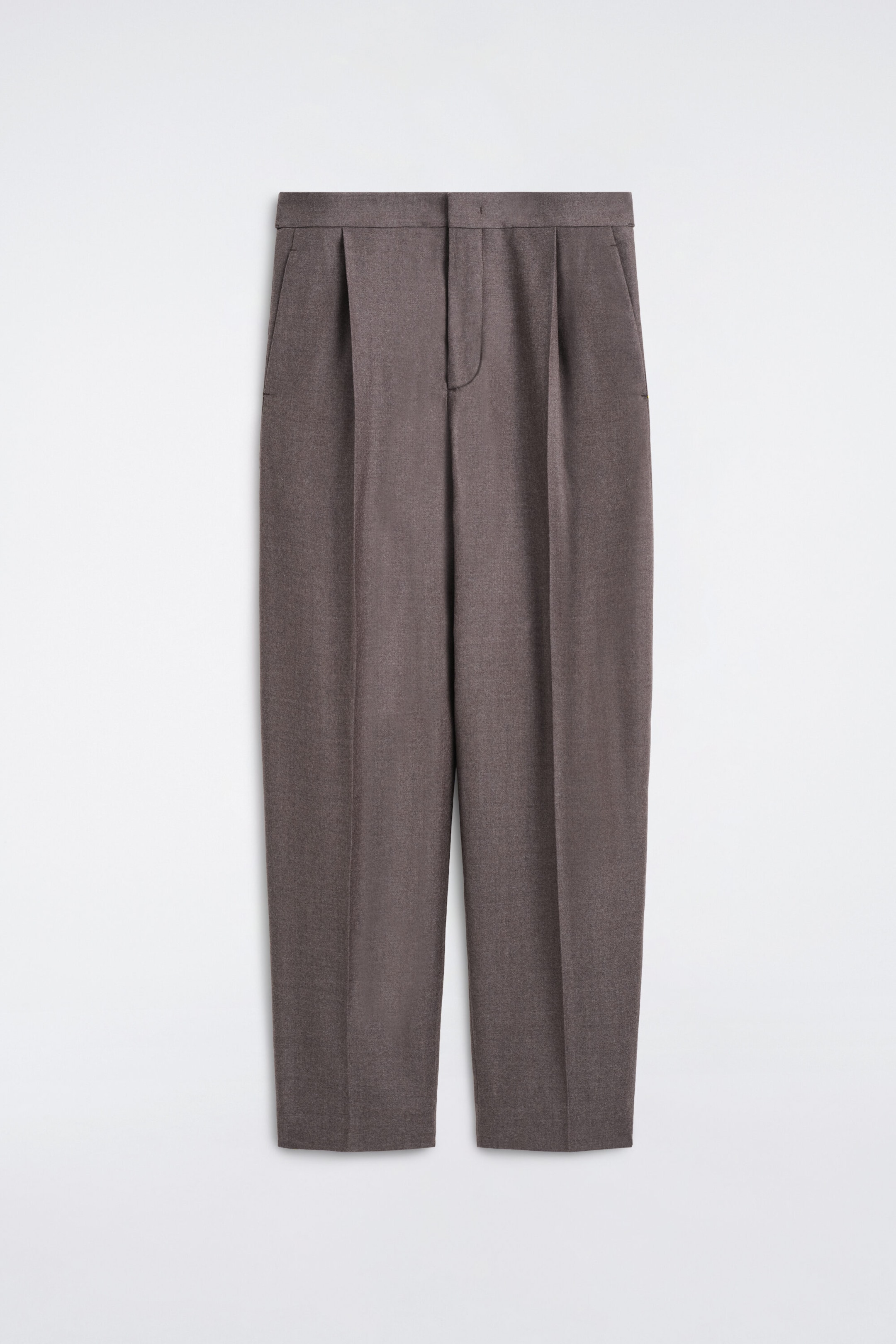 WOOL-FLANNEL RELAXED-FIT STRAIGHT-LEG TROUSERS