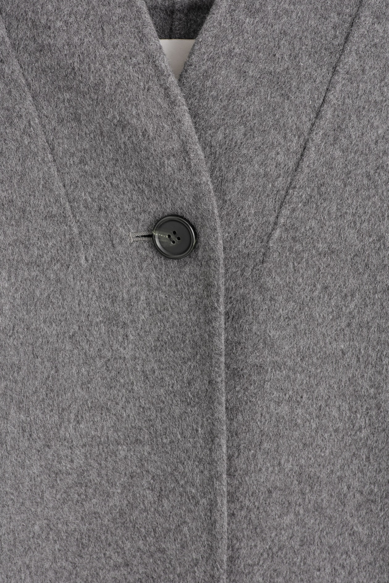 SHAWL-COLLAR DOUBLE-FACED WOOL CAPE — GRAY