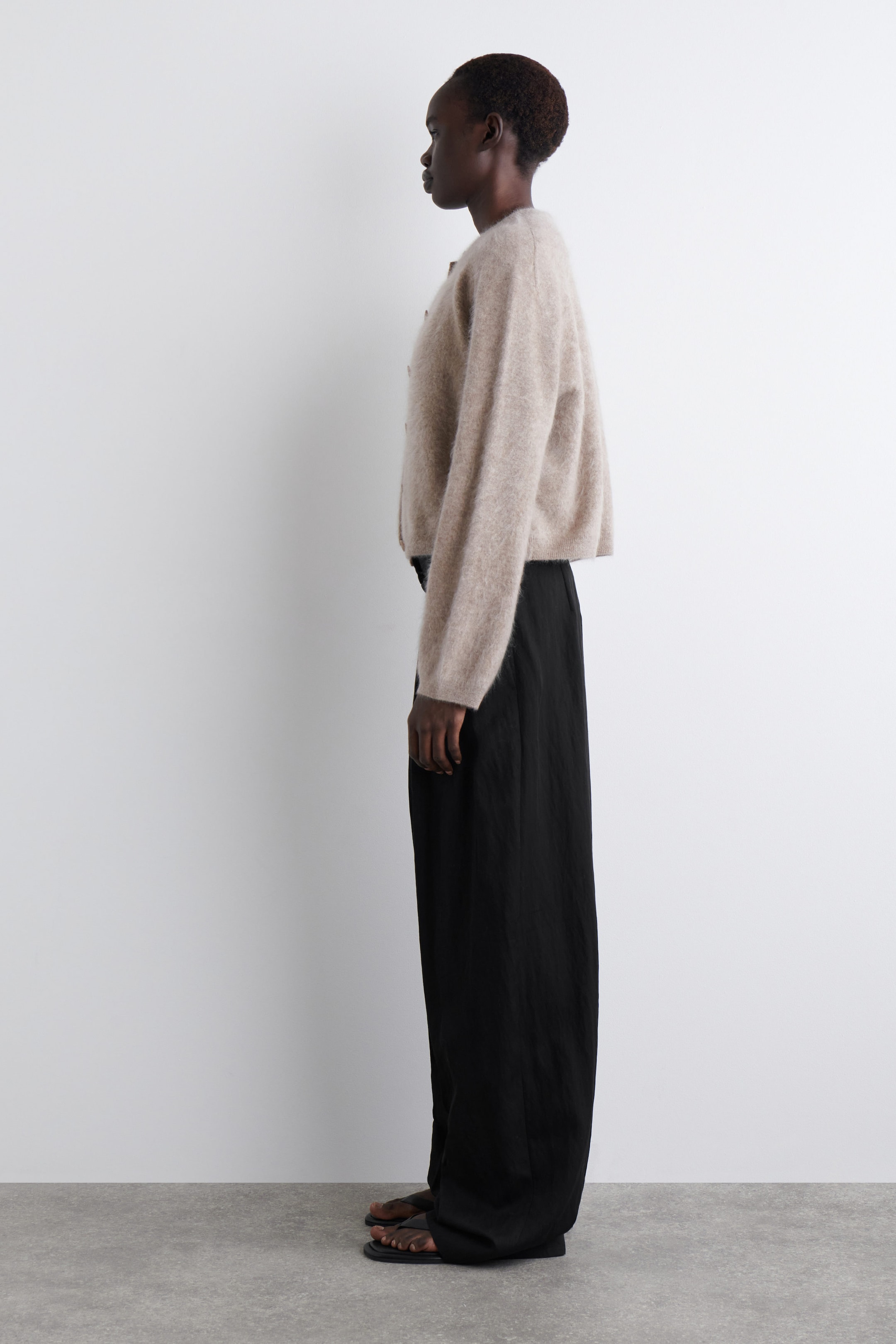 BRUSHED-CASHMERE CARDIGAN