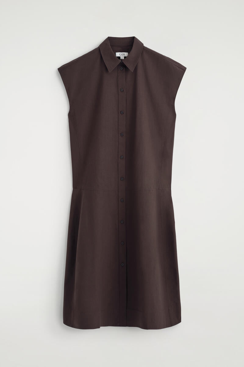 Sleeveless Cotton-Poplin Shirt Dress