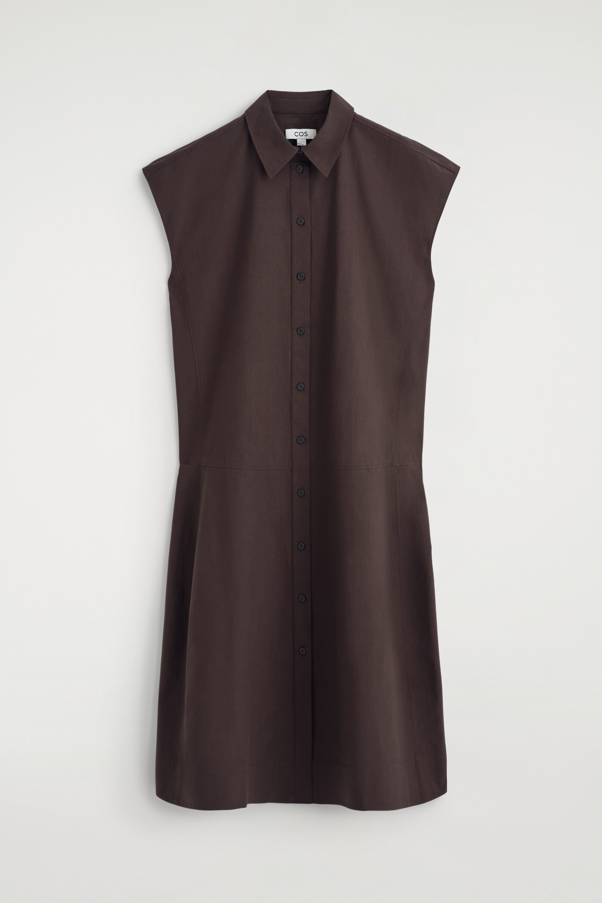 SLEEVELESS COTTON-POPLIN SHIRT DRESS - WHITE | COS US